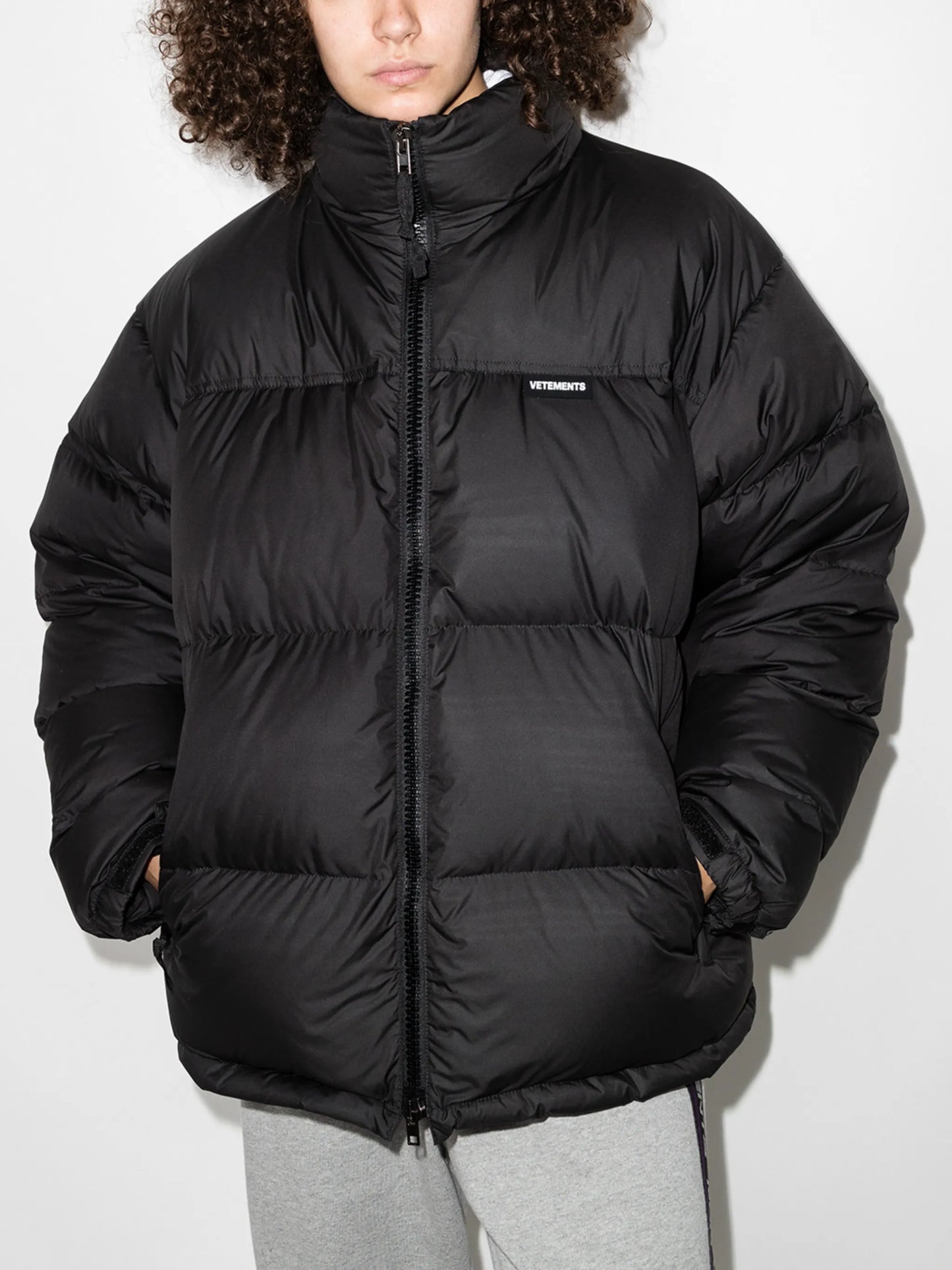 logo-print puffer jacket