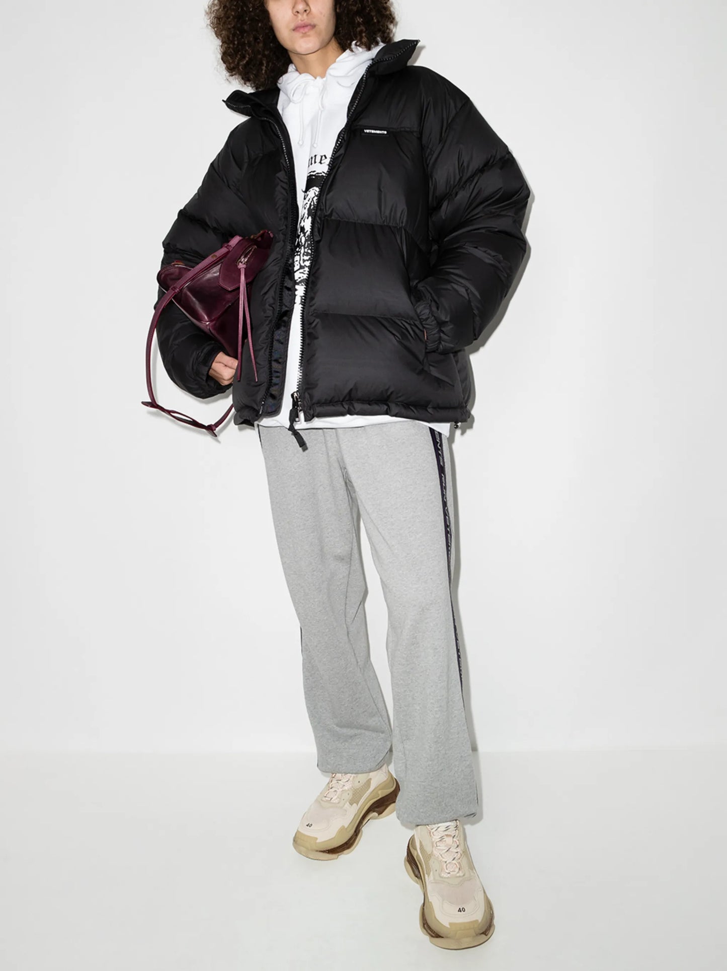 logo-print puffer jacket