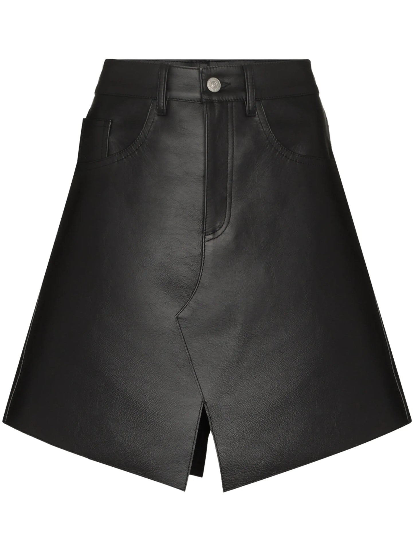 A-line leather skirt