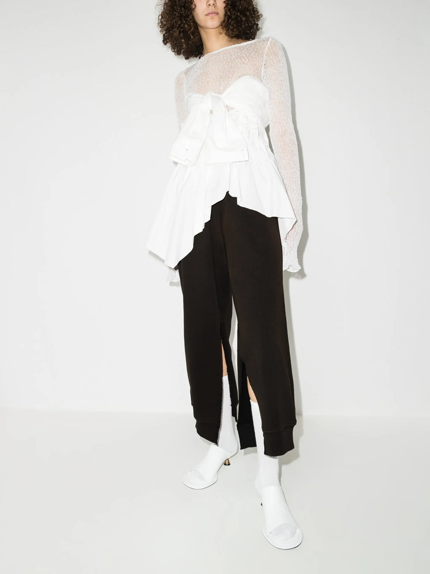 split-cuff cotton track pants