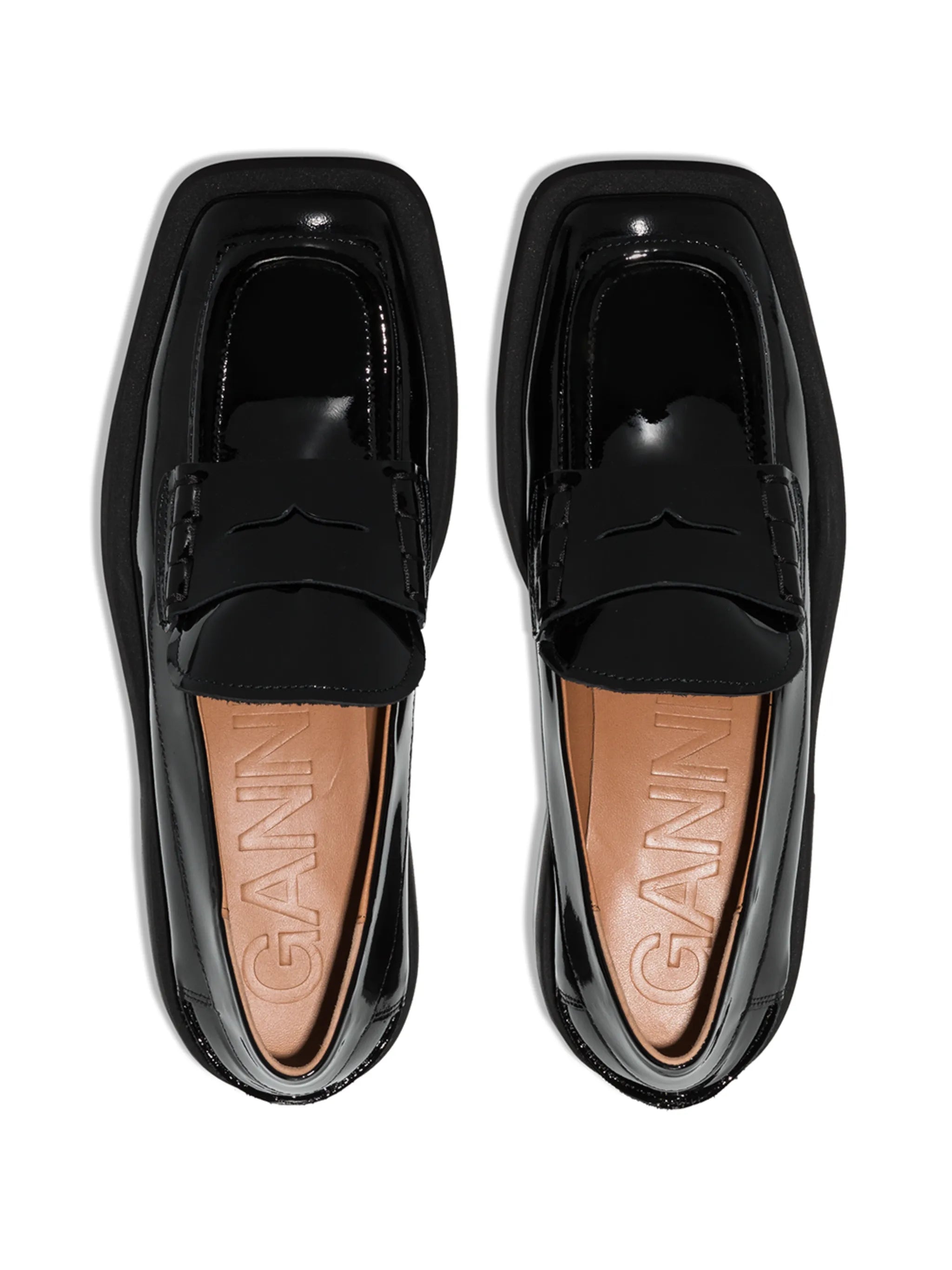 square-toe leather loafers