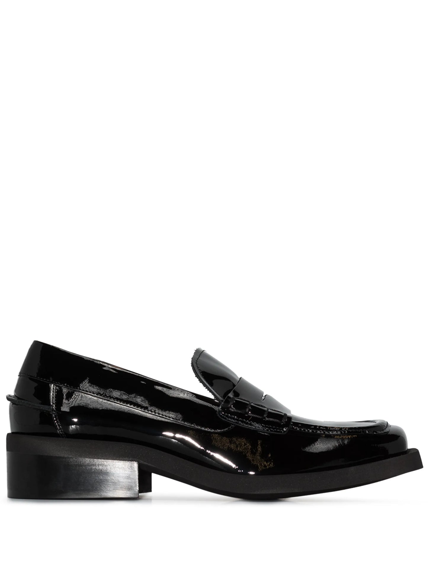 square-toe leather loafers