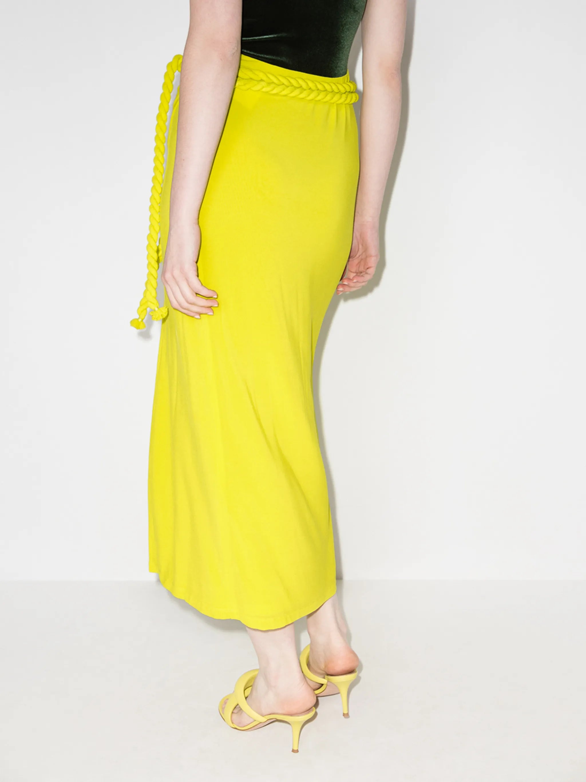 rope tie midi skirt