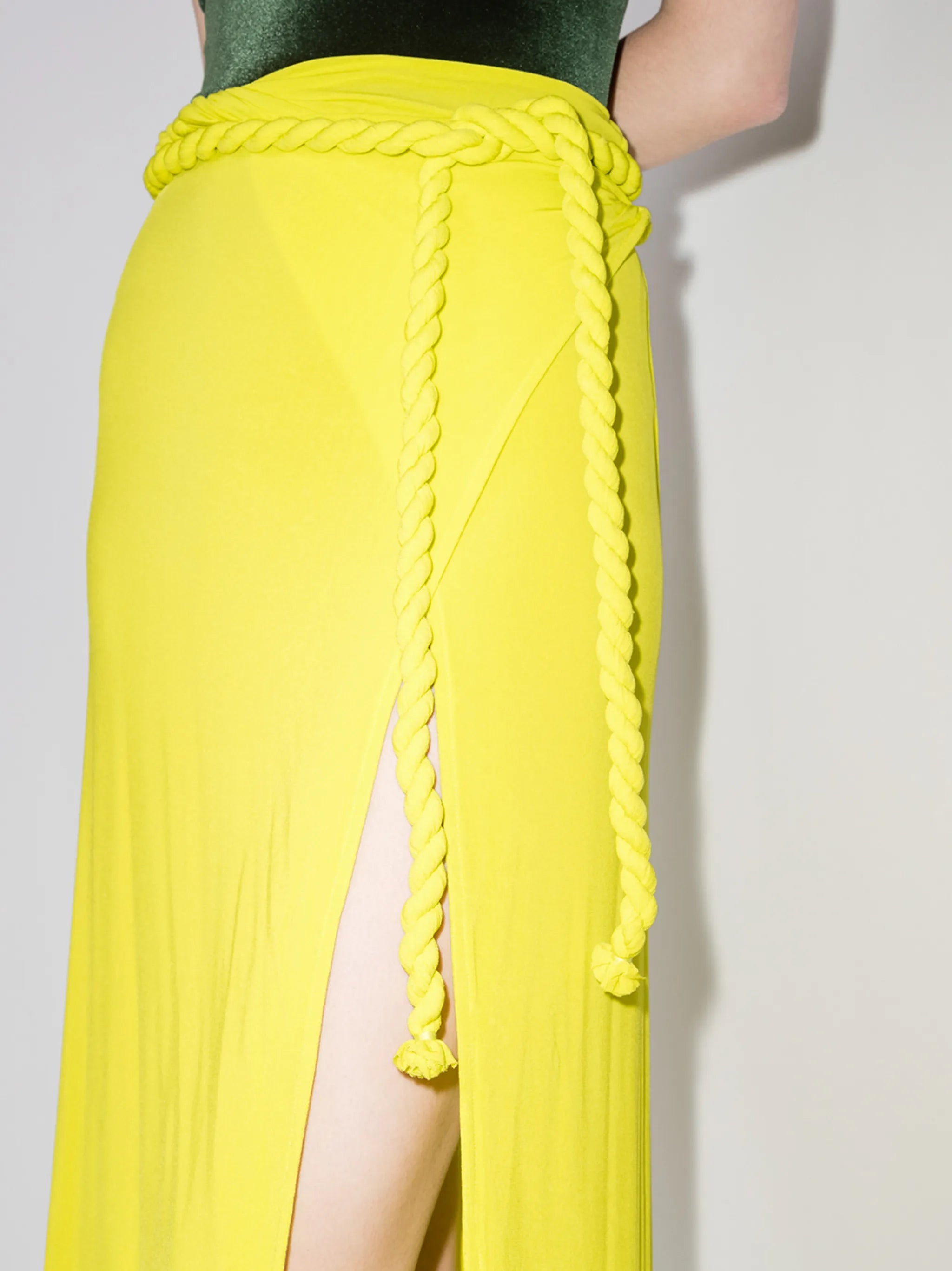 rope tie midi skirt