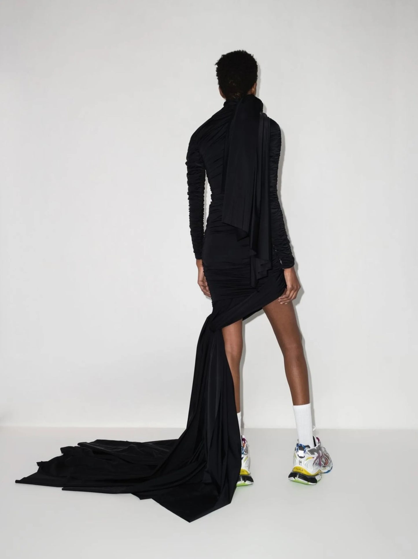 Twisted Knots ruched draped dress