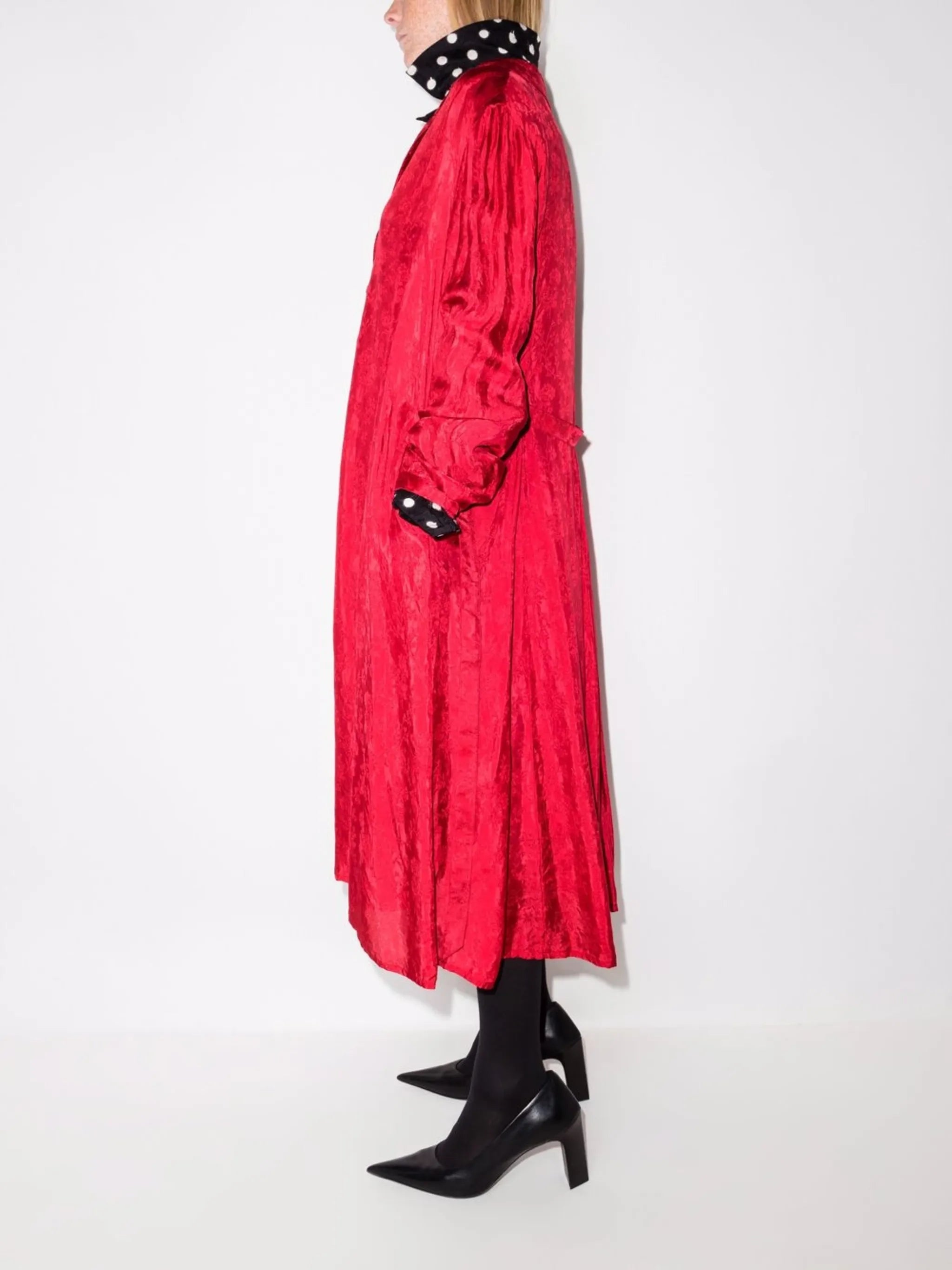 reversible belted polka dot dress