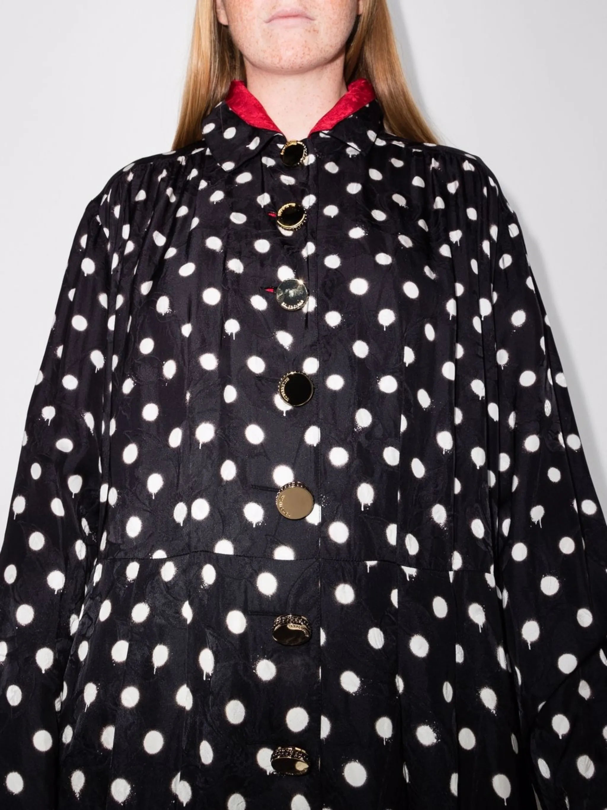 reversible belted polka dot dress