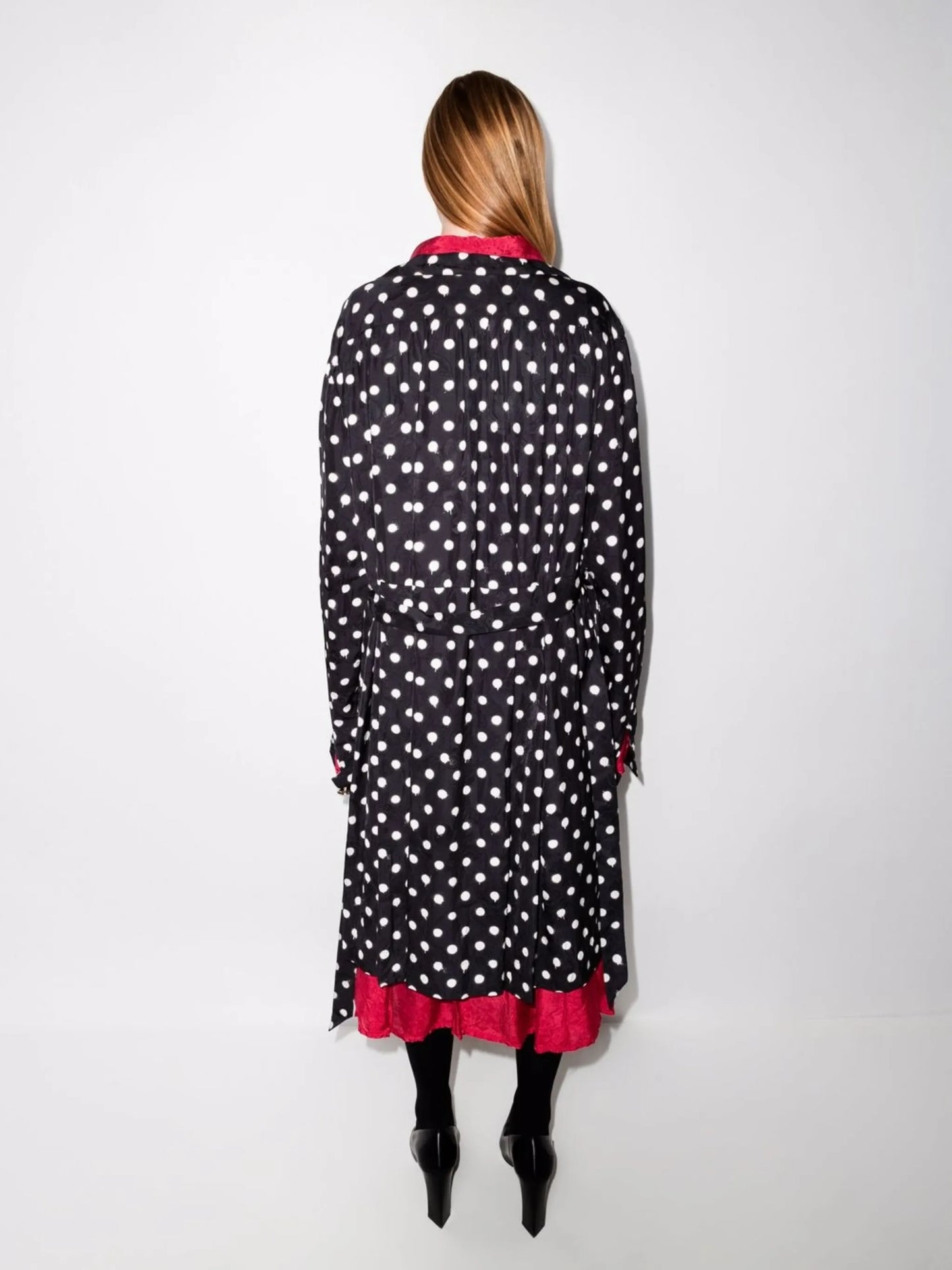 reversible belted polka dot dress