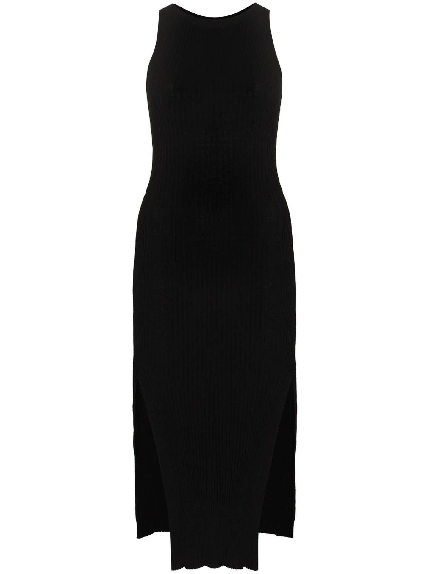 side slit asymmetric midi dress