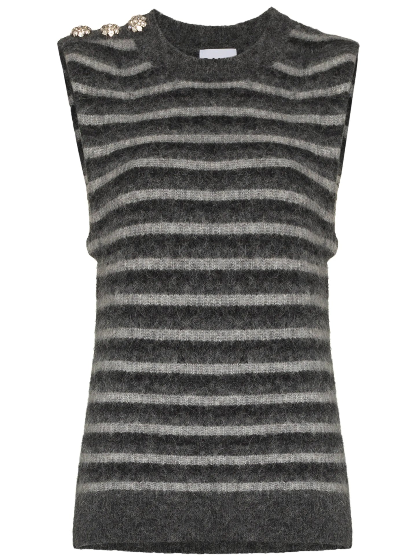 stripe-pattern knitted vest