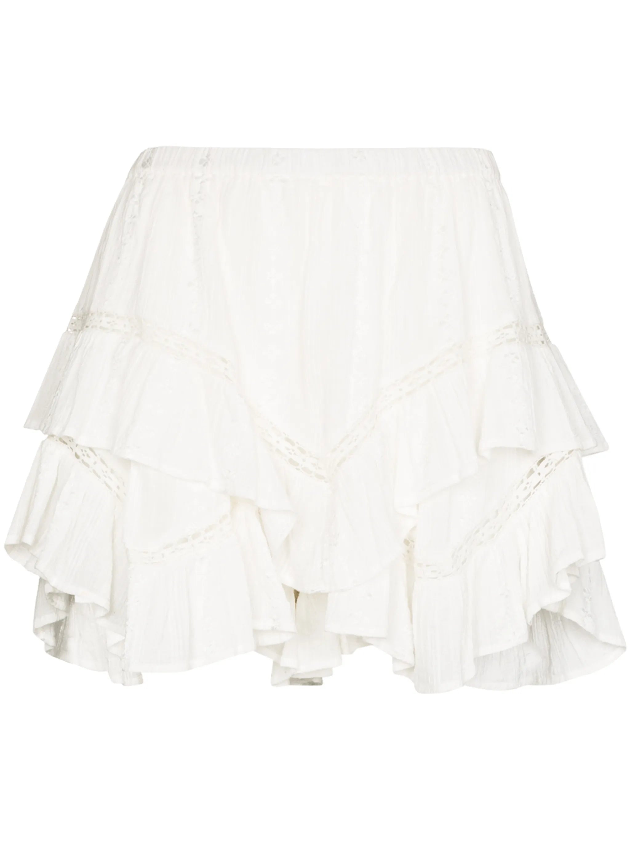 Jocadia ruffled thigh-length shorts