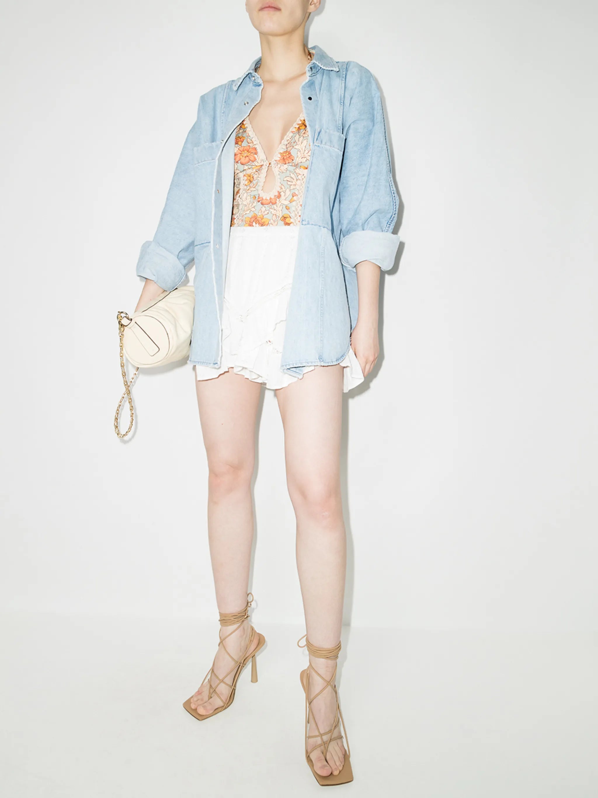 Jocadia ruffled thigh-length shorts