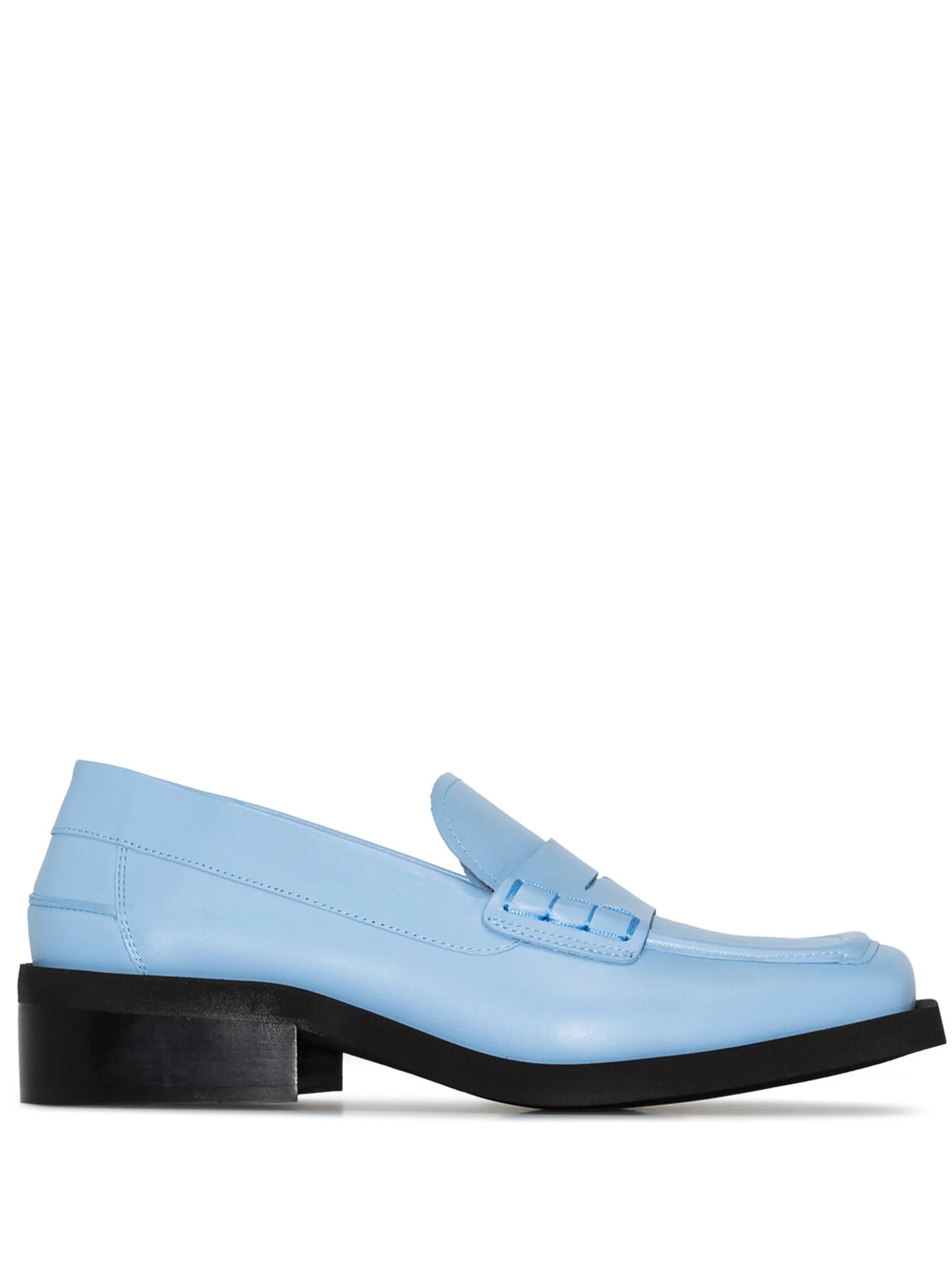 square-toe leather loafers