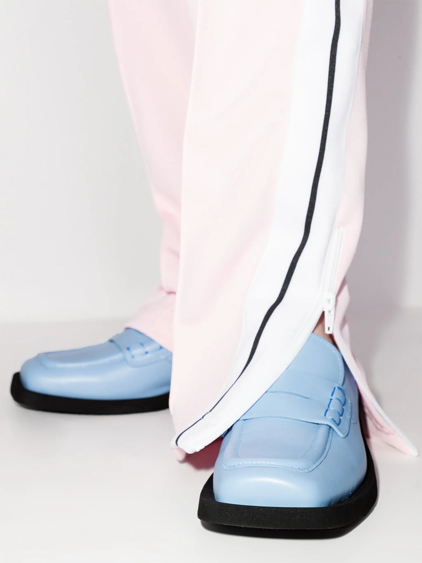 square-toe leather loafers