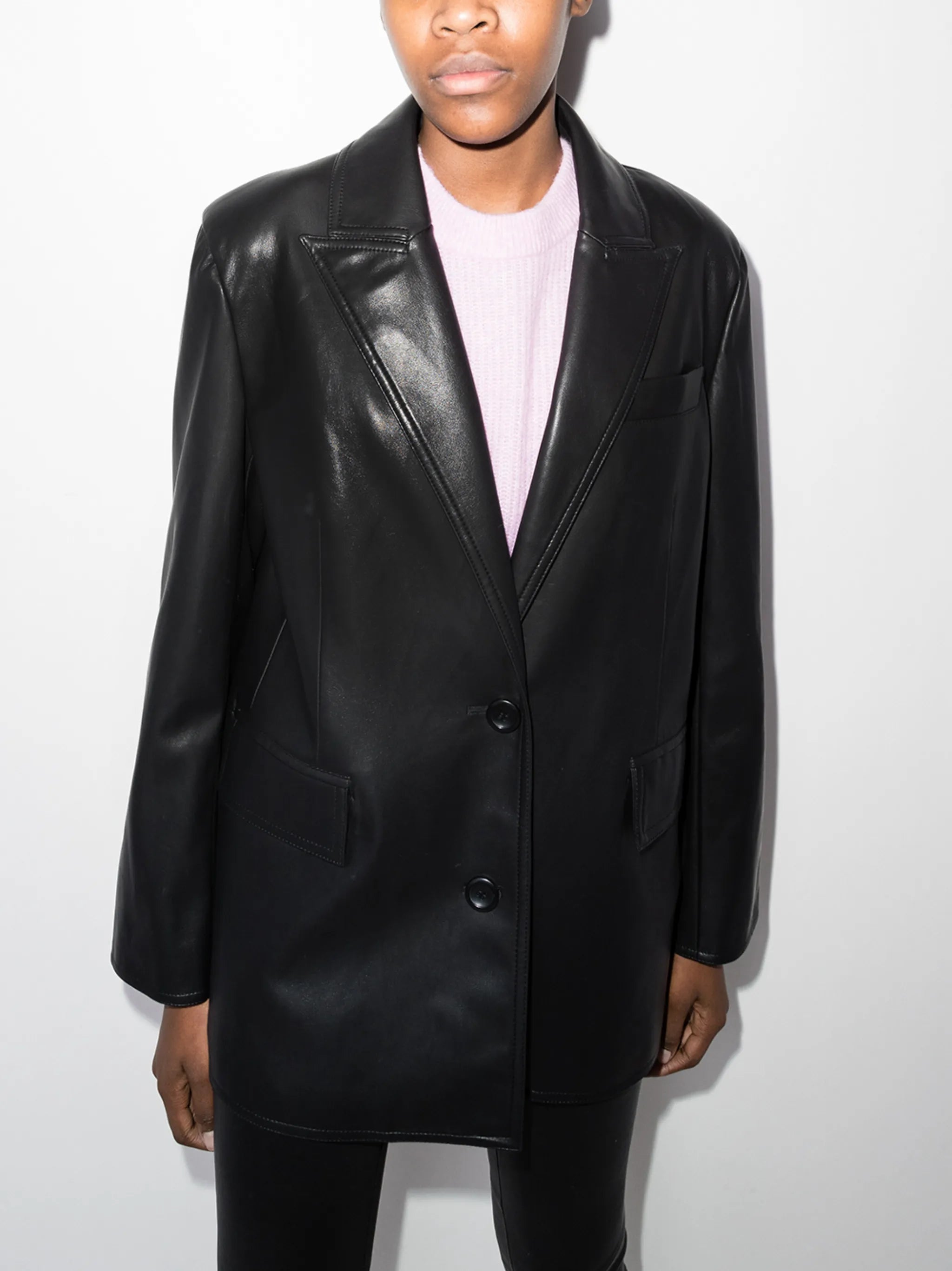 Carter faux leather blazer