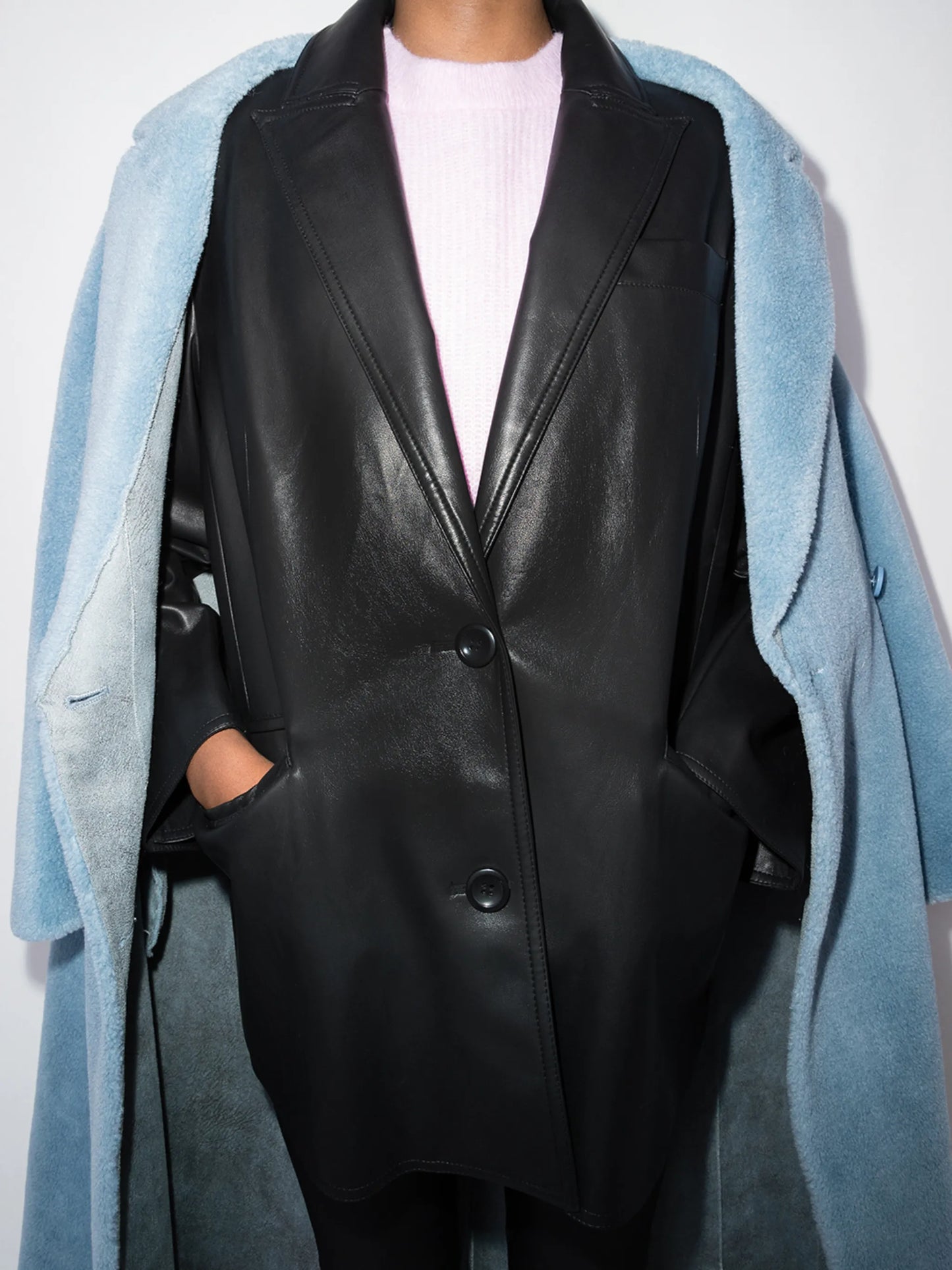 Carter faux leather blazer