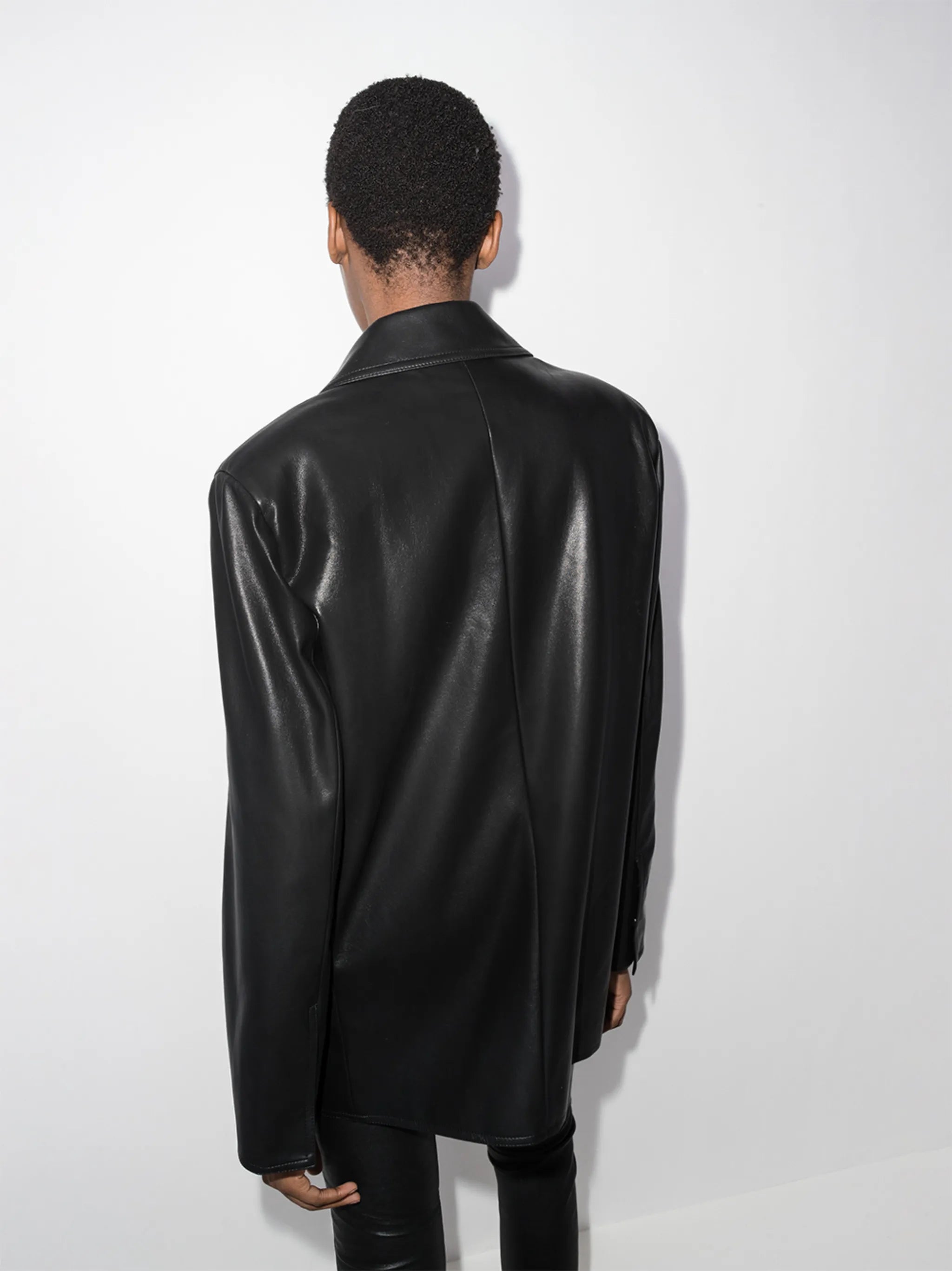 Carter faux leather blazer