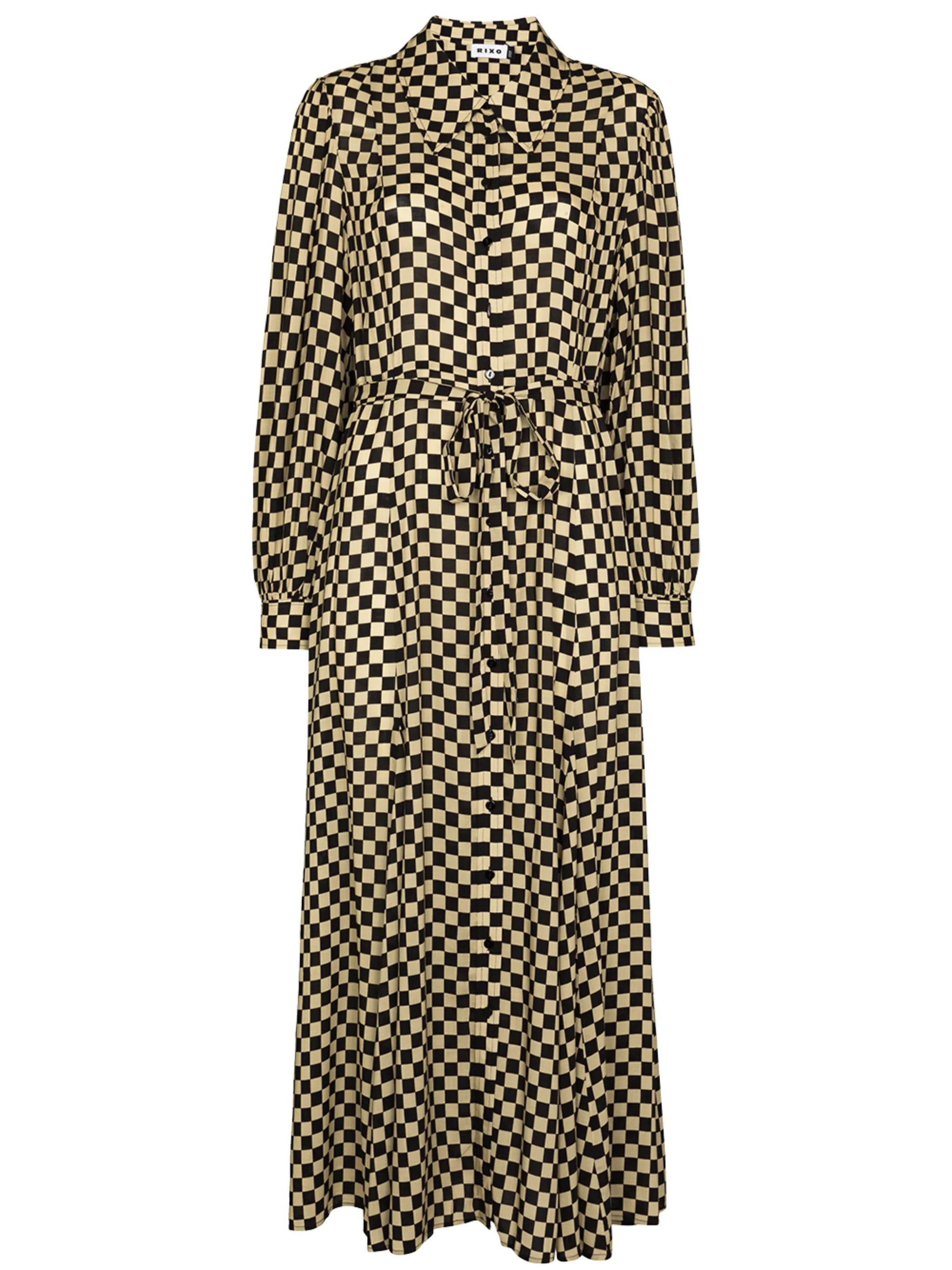 Maddison check-pattern midi shirtdress
