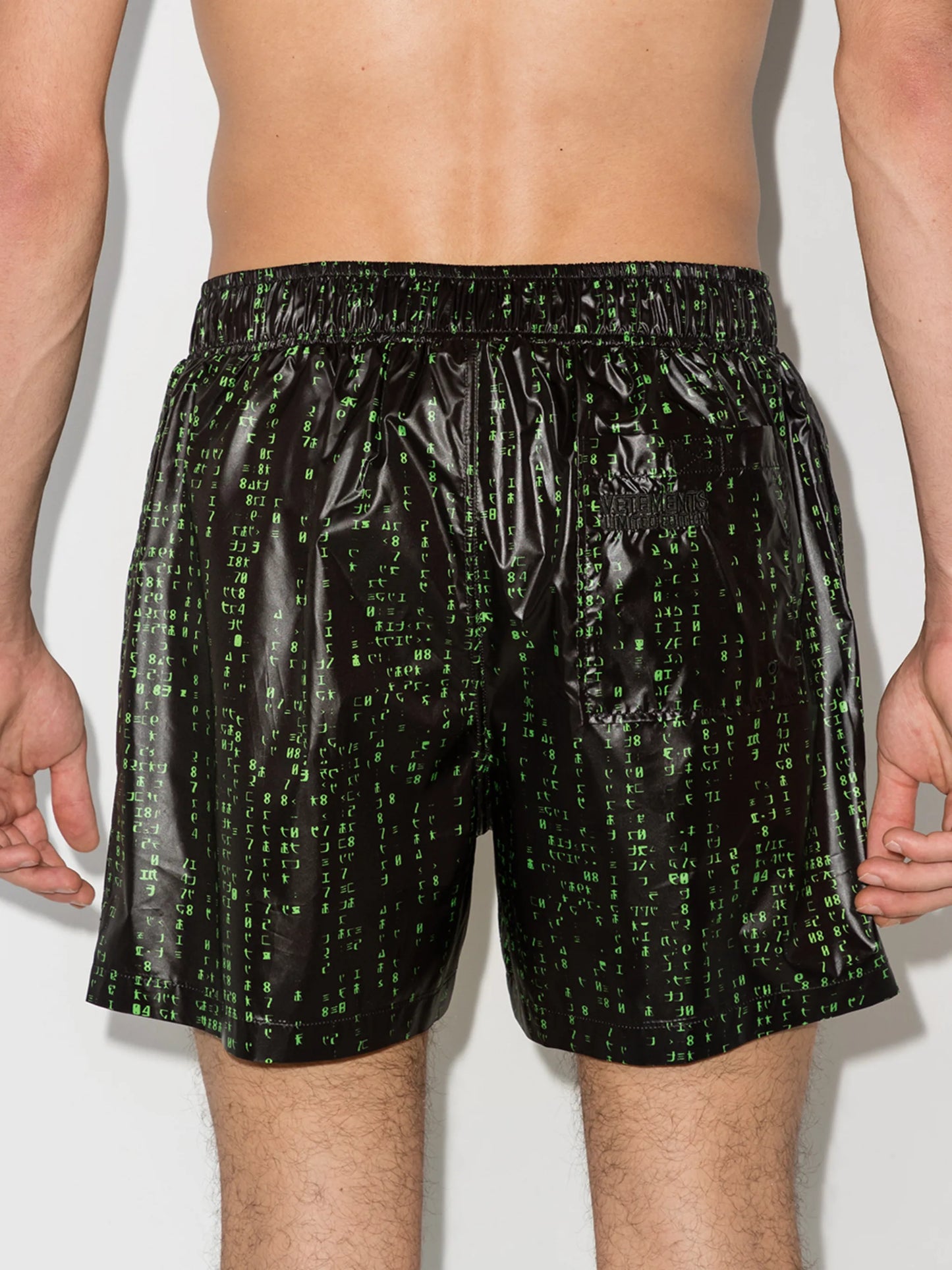 Green Code swim shorts