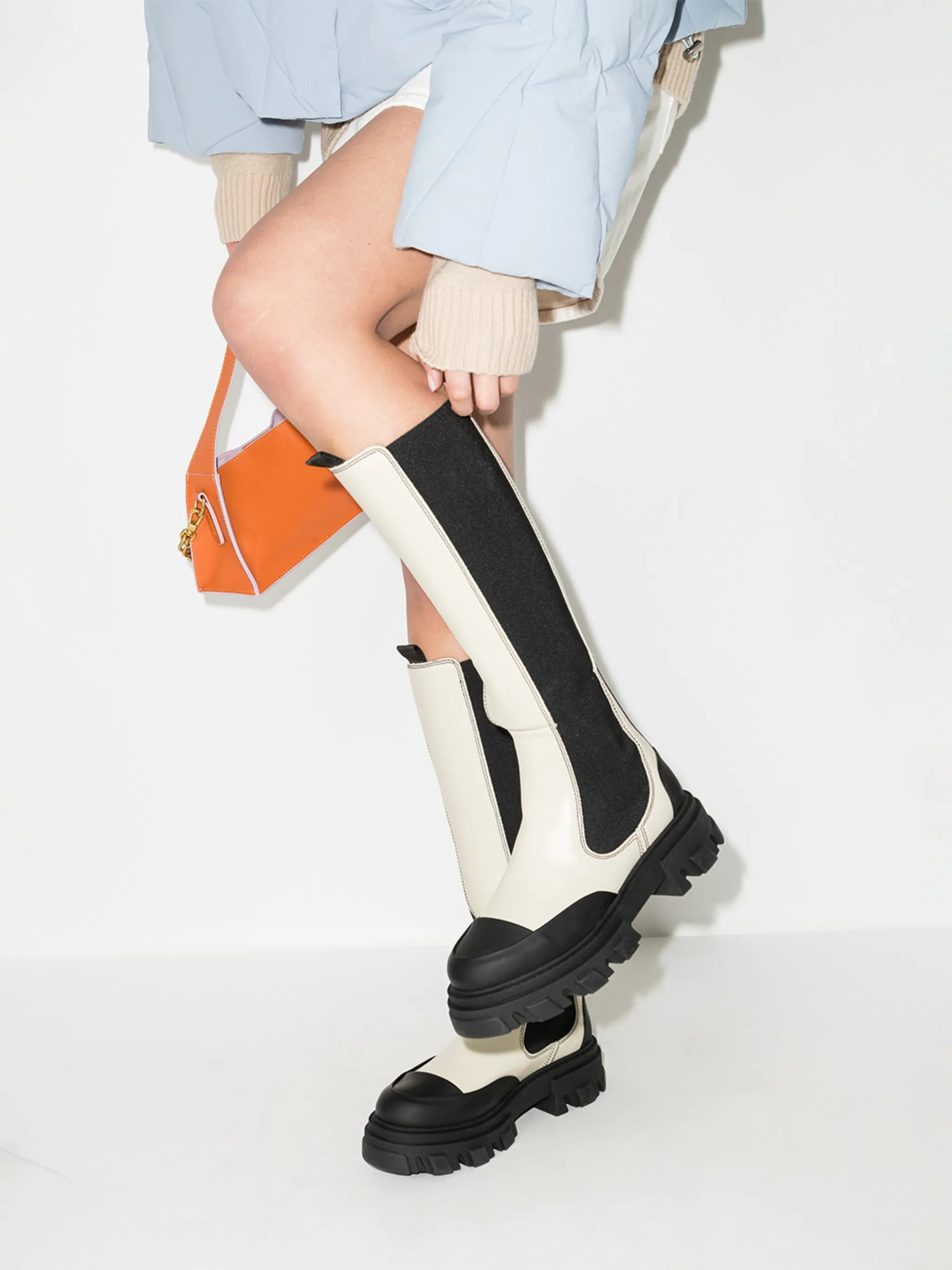 knee-high Chelsea boots