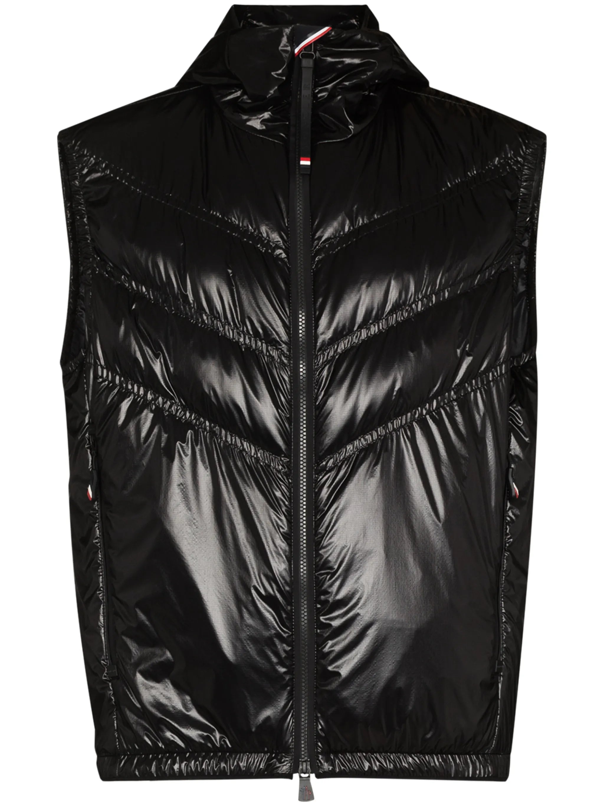 chevron-quilted padded gilet