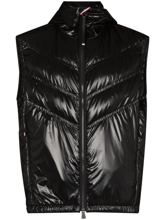 chevron-quilted padded gilet