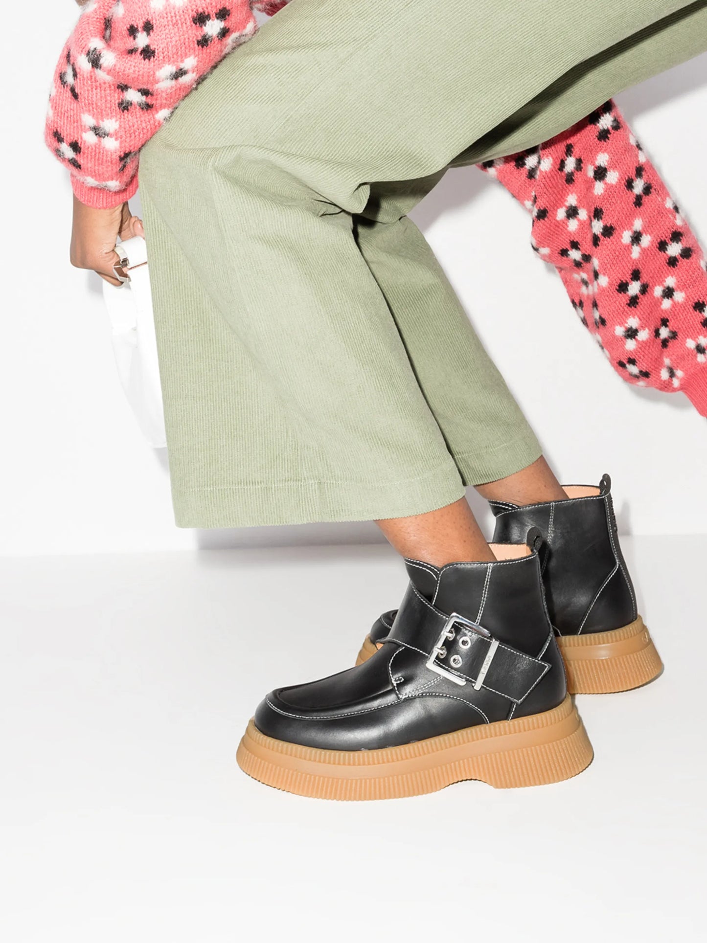 buckle-strap platform boots