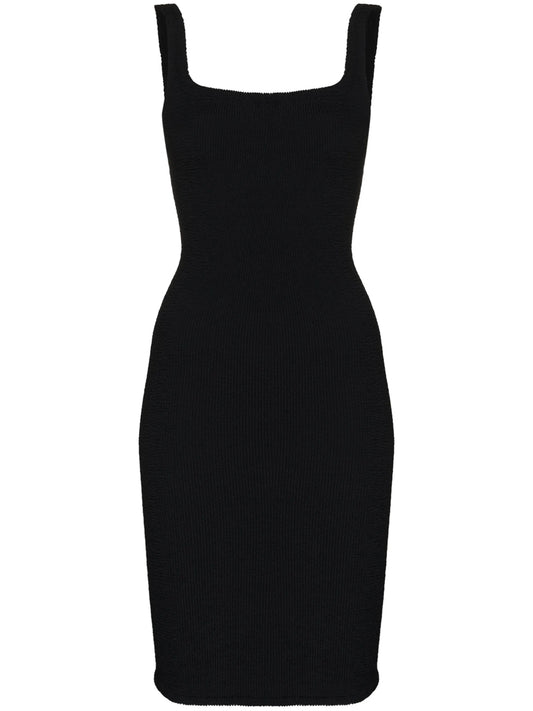 seersucker square neck mini dress