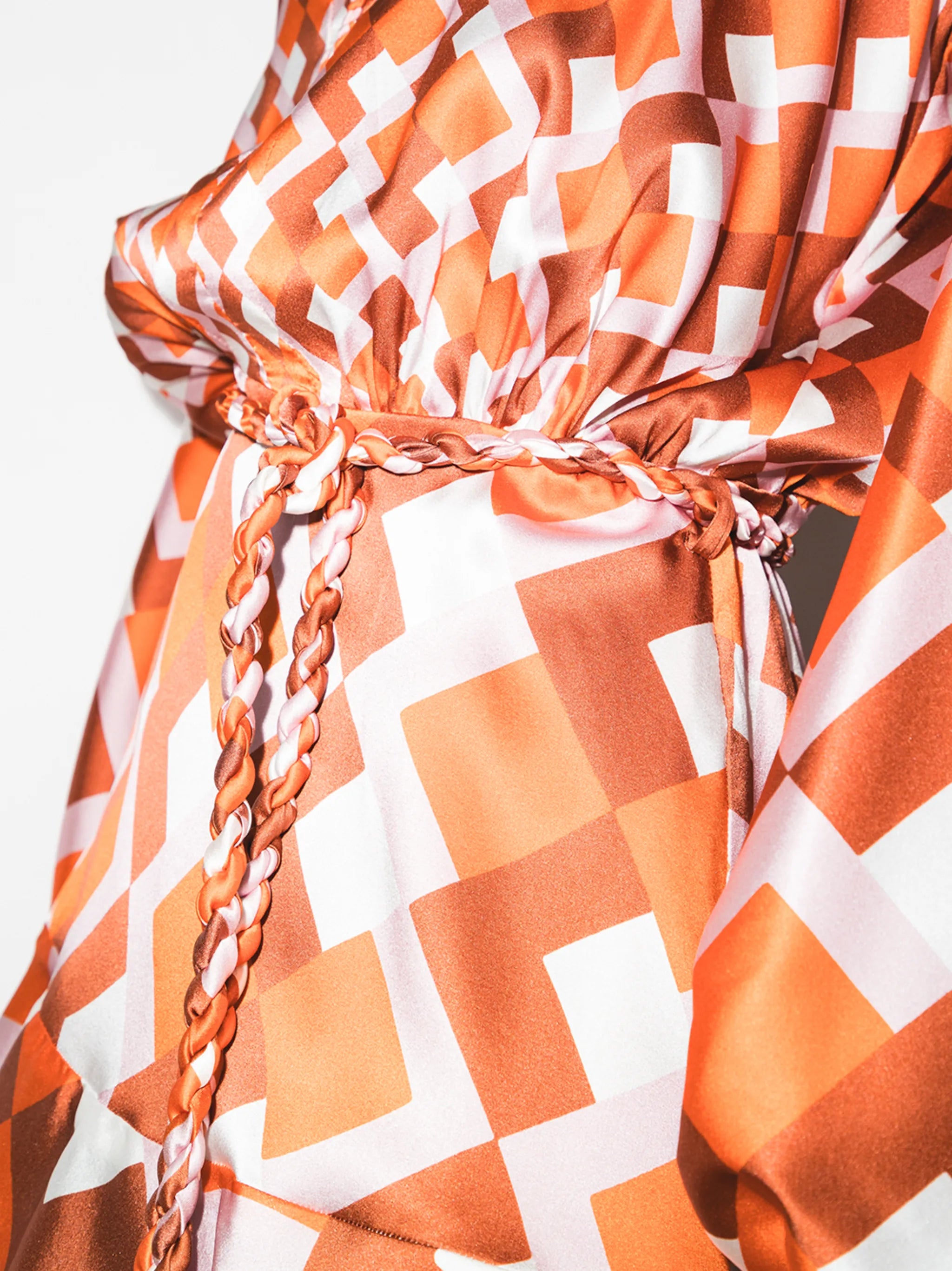 Poggo geometric-print silk dress