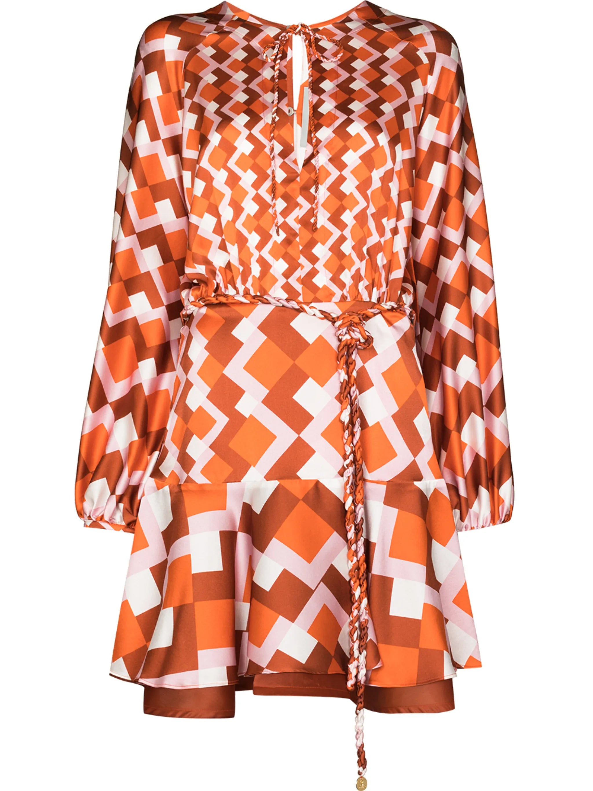 Poggo geometric-print silk dress