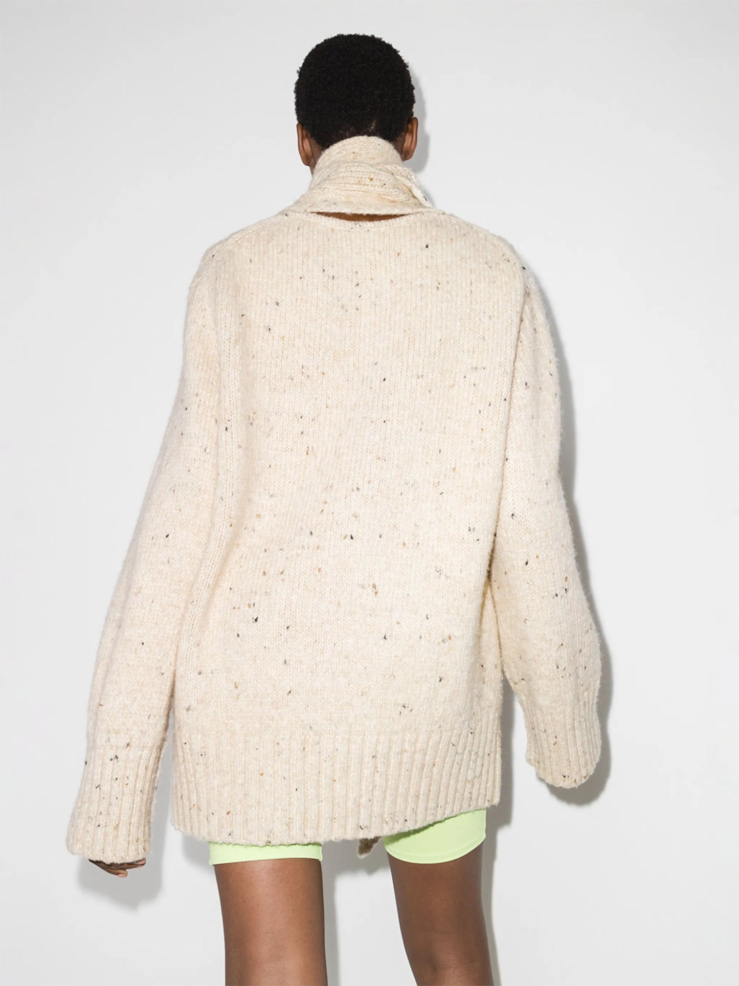 draped-neck knit jumper