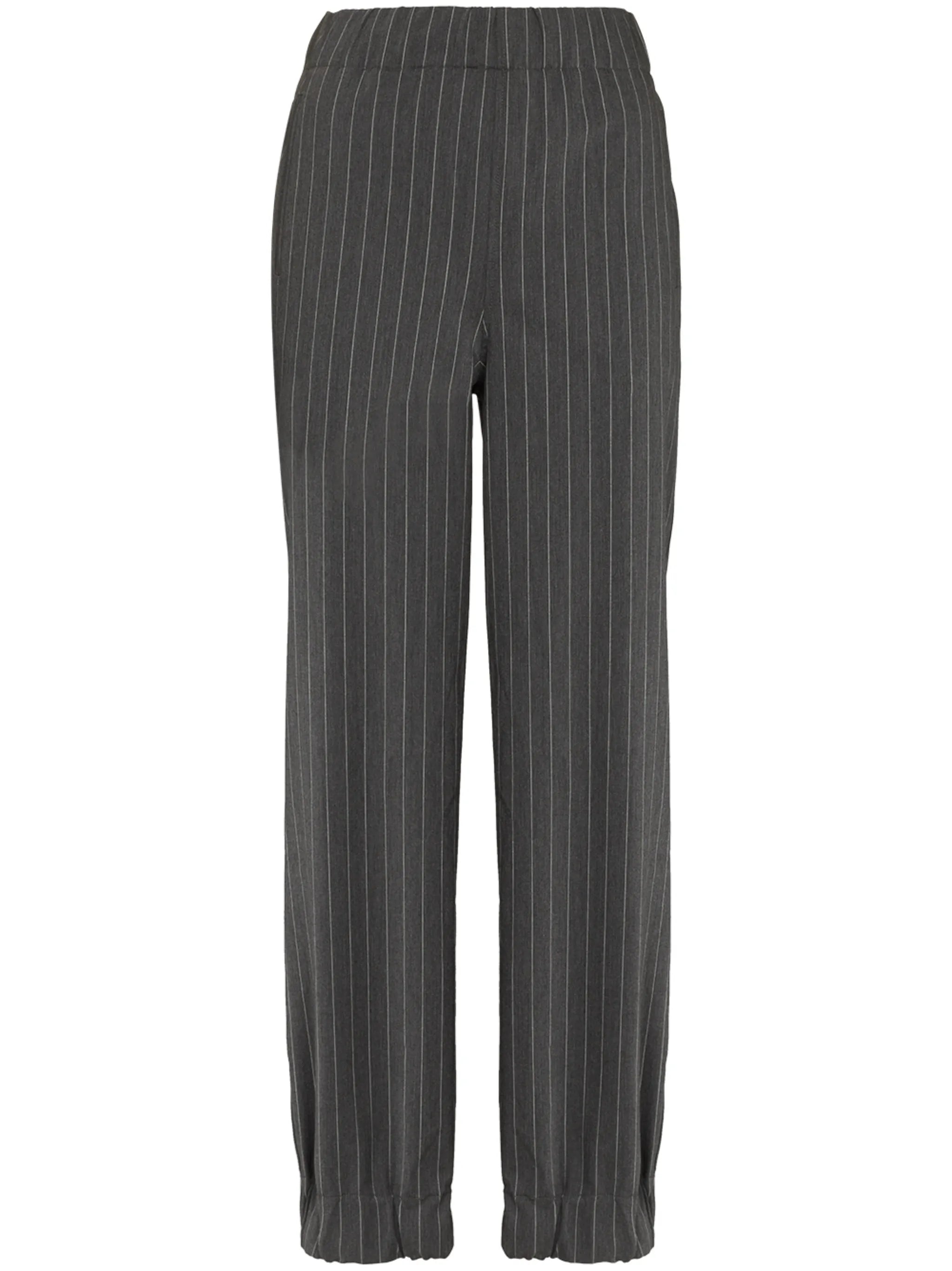 pinstripe elasticated-waist trousers