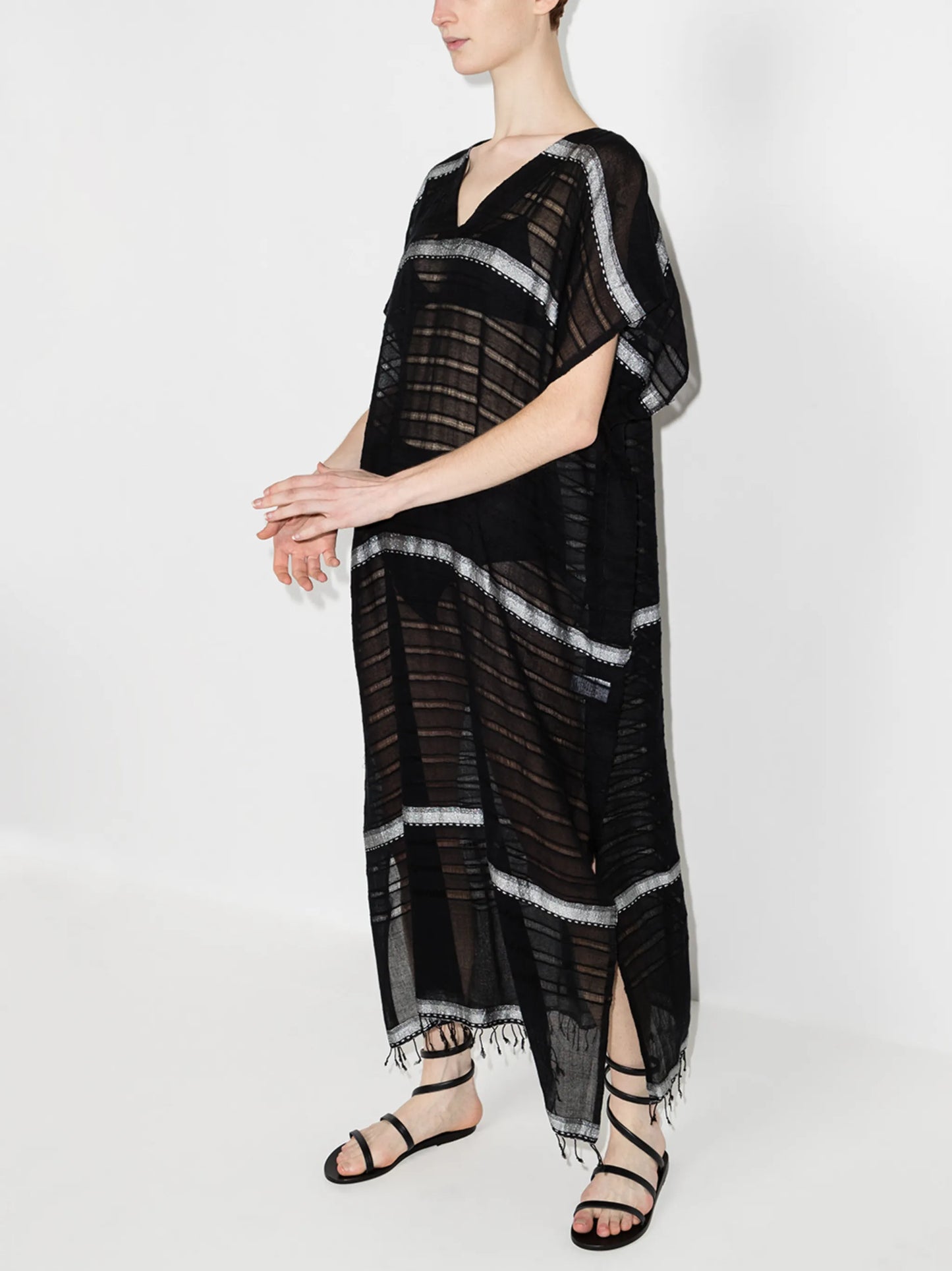 Tikuri stripe-pattern beach dress