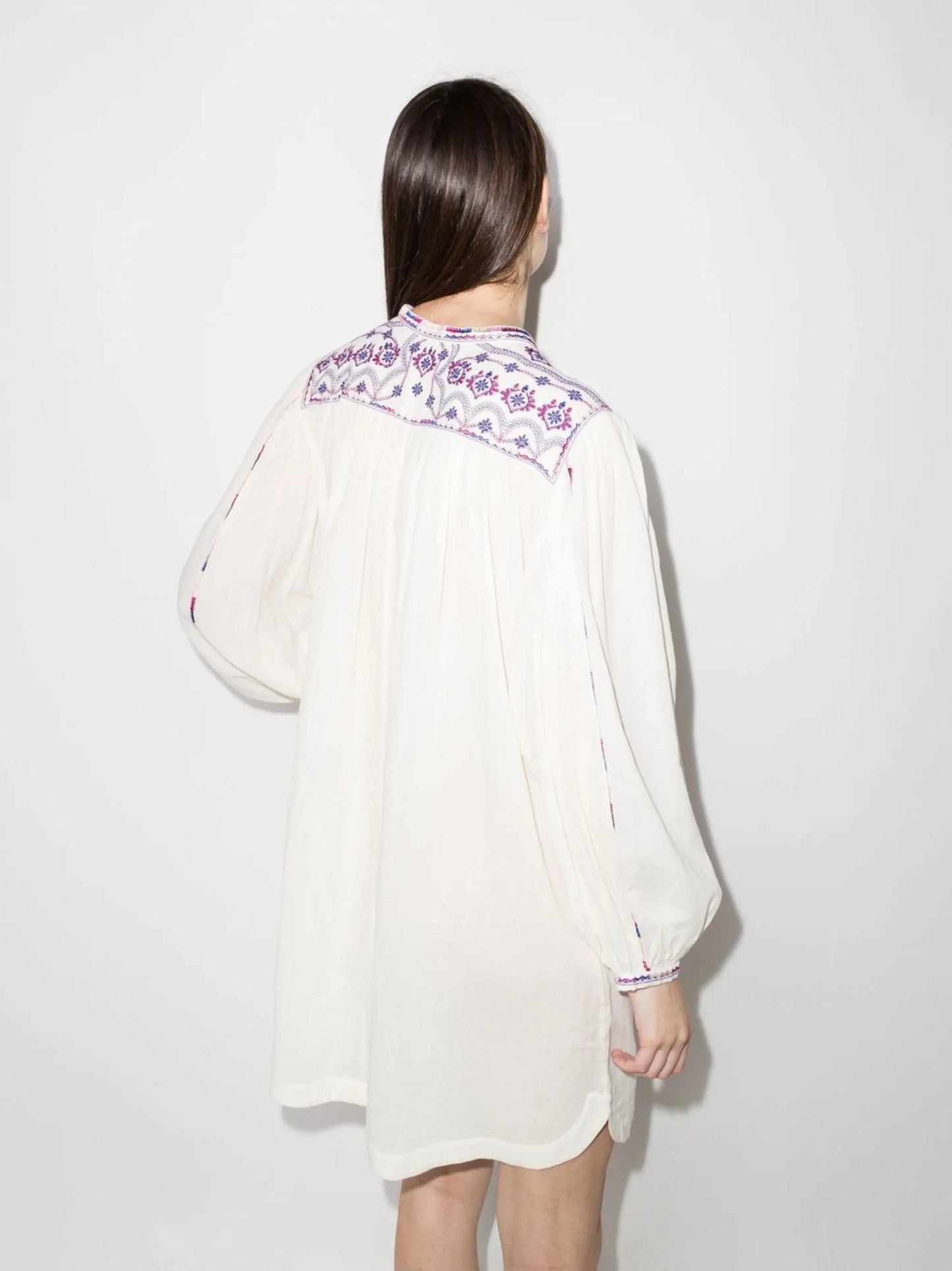 Federika embroidered-yoke dress
