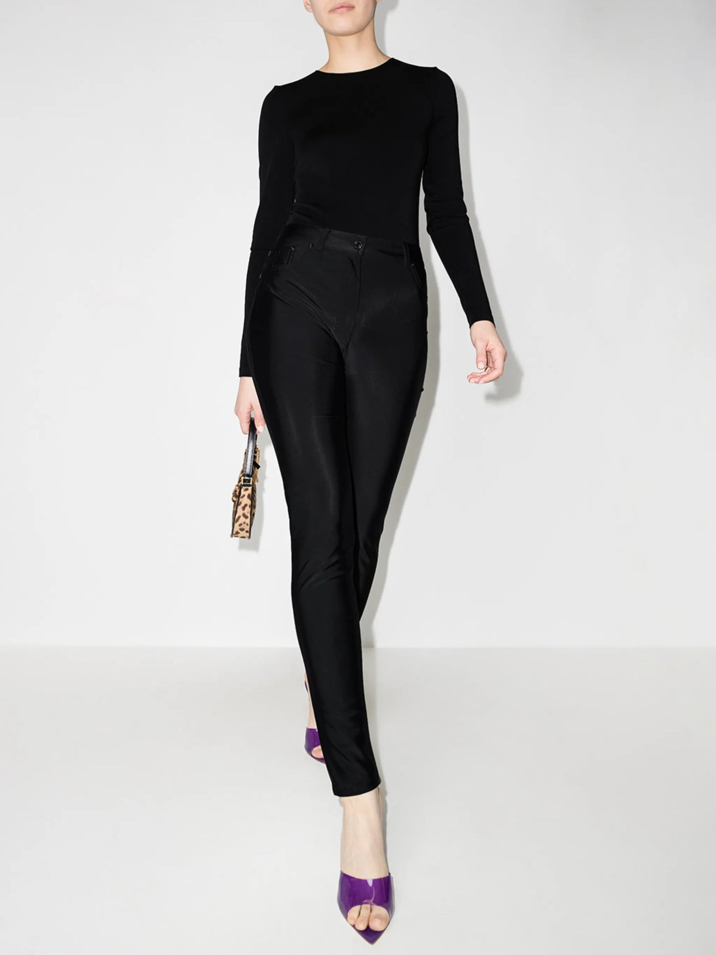 Glossy skinny jeans