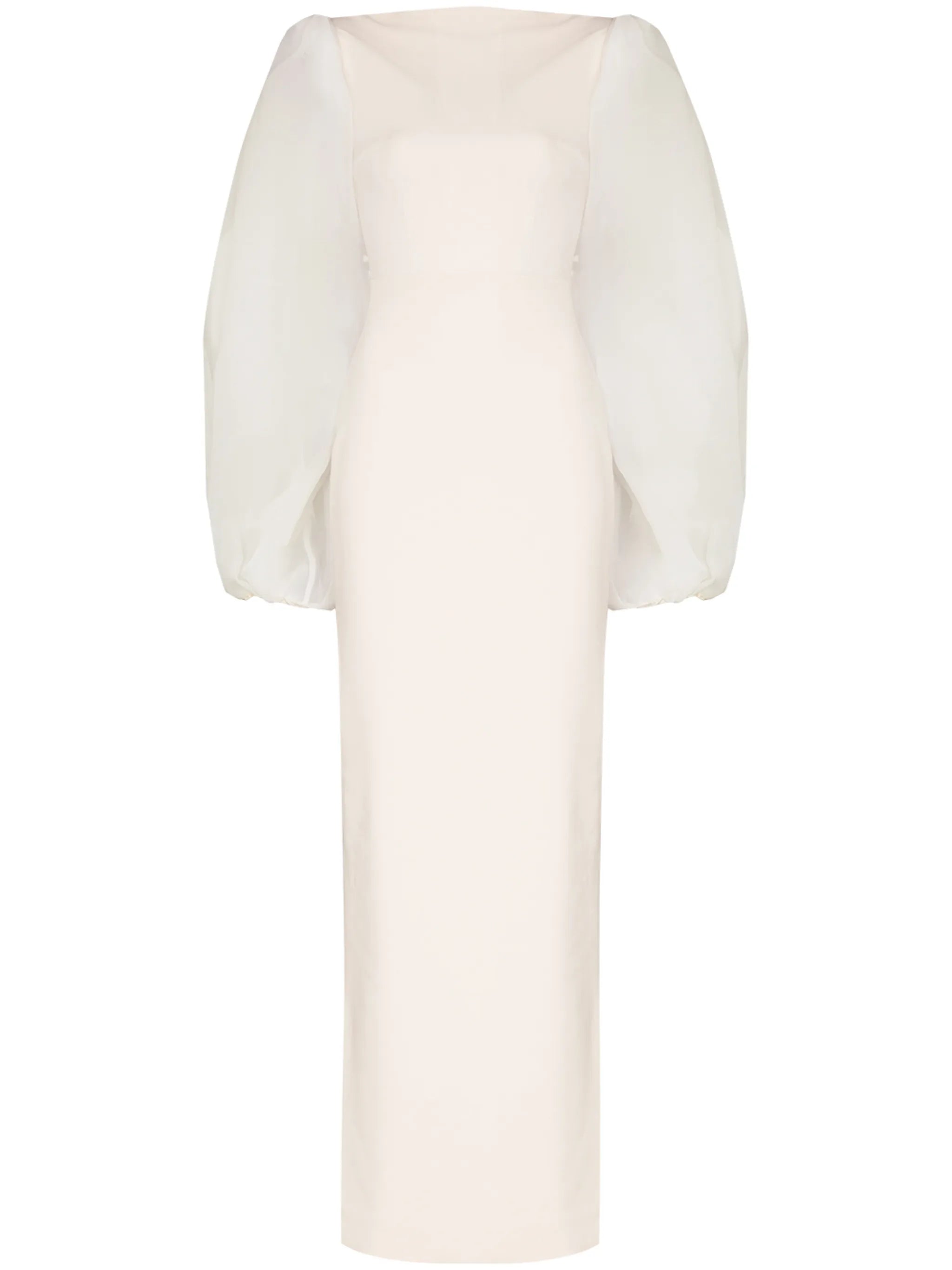 Ziya puff-sleeve evening dress