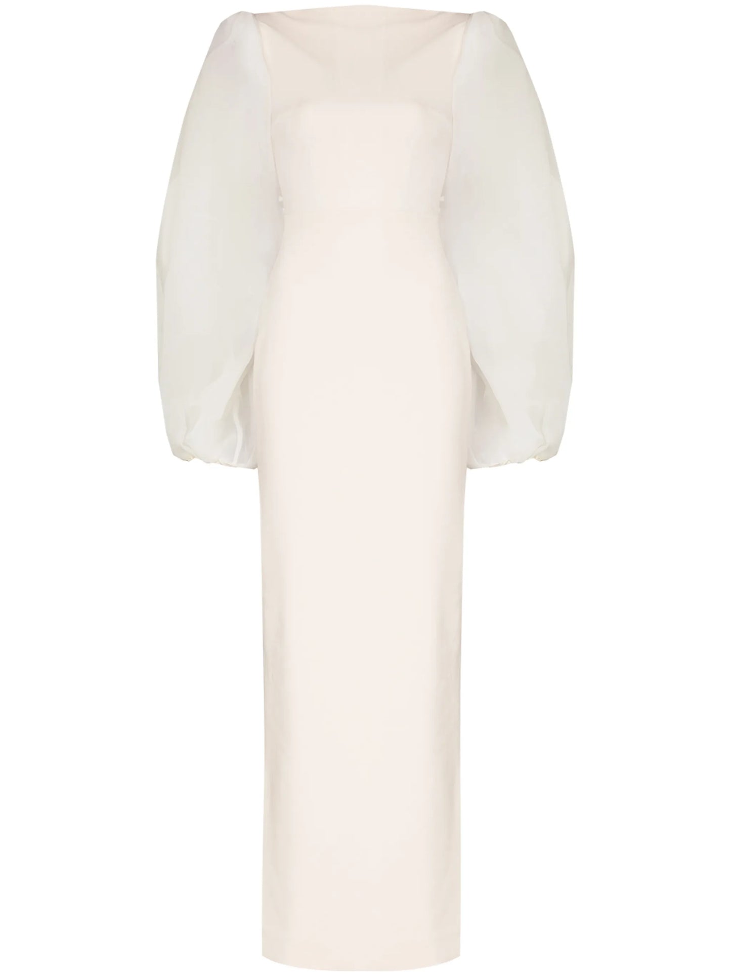 Ziya puff-sleeve evening dress