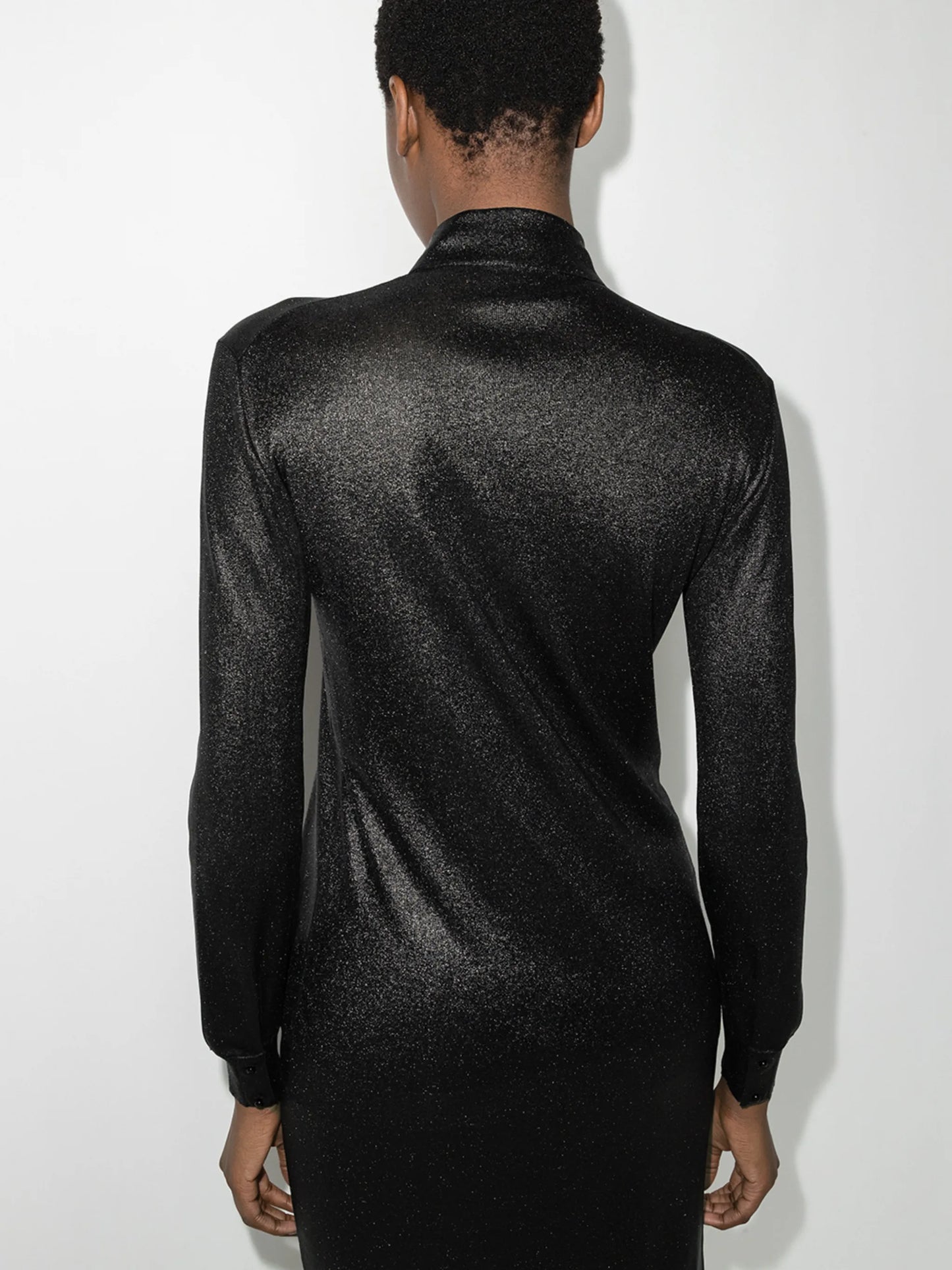 metallic-thread long-sleeve shirt