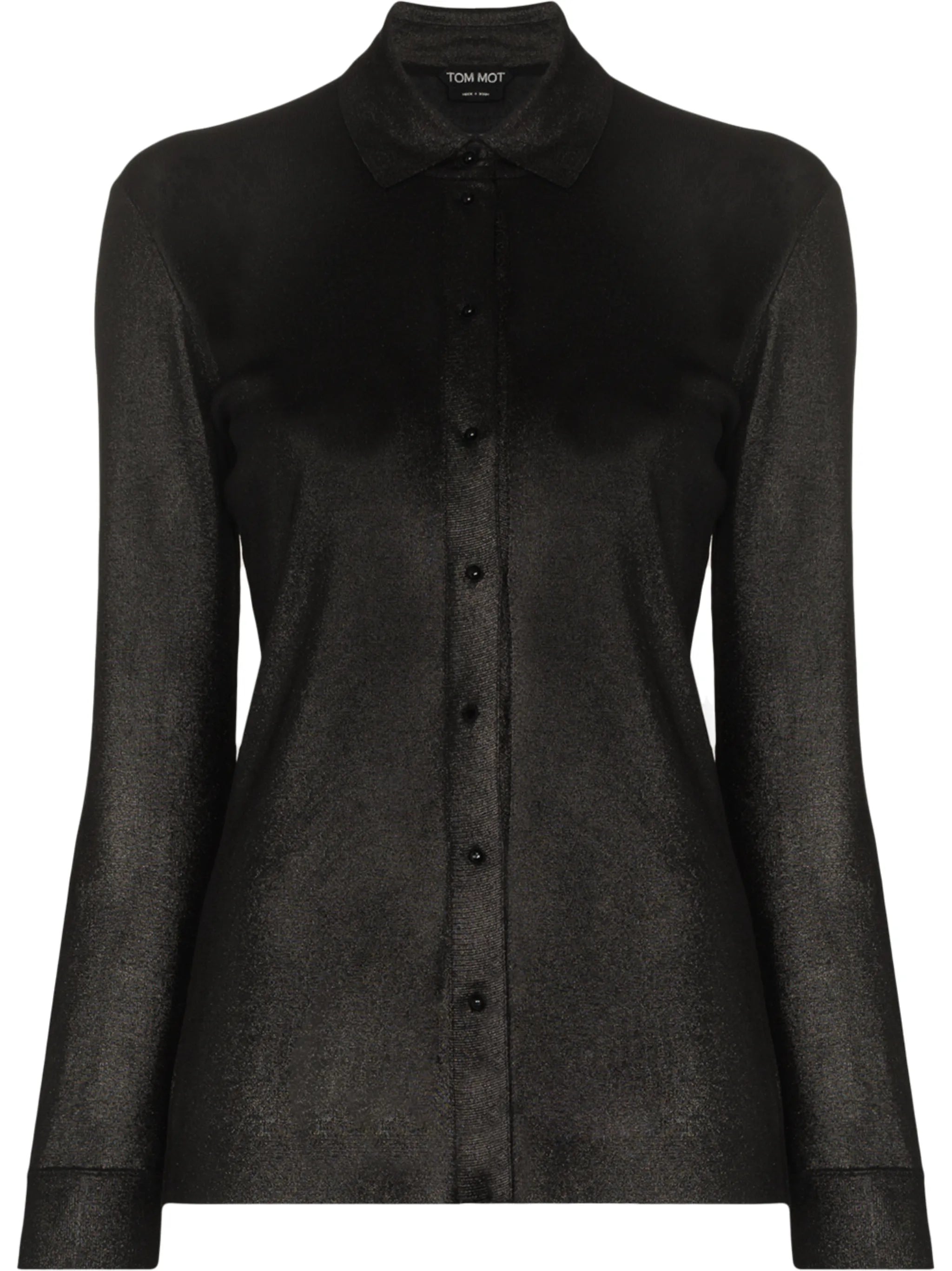 metallic-thread long-sleeve shirt