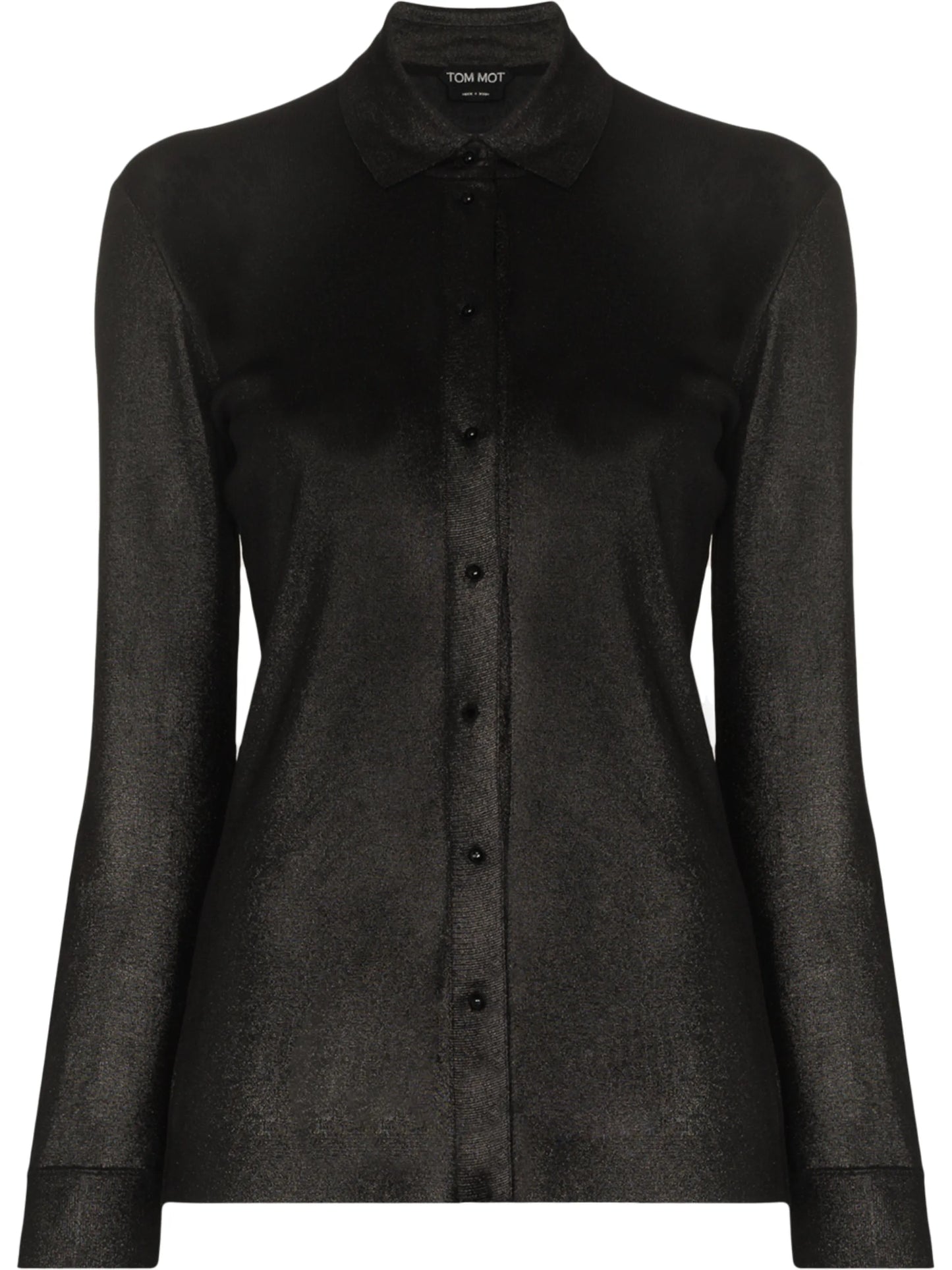 metallic-thread long-sleeve shirt