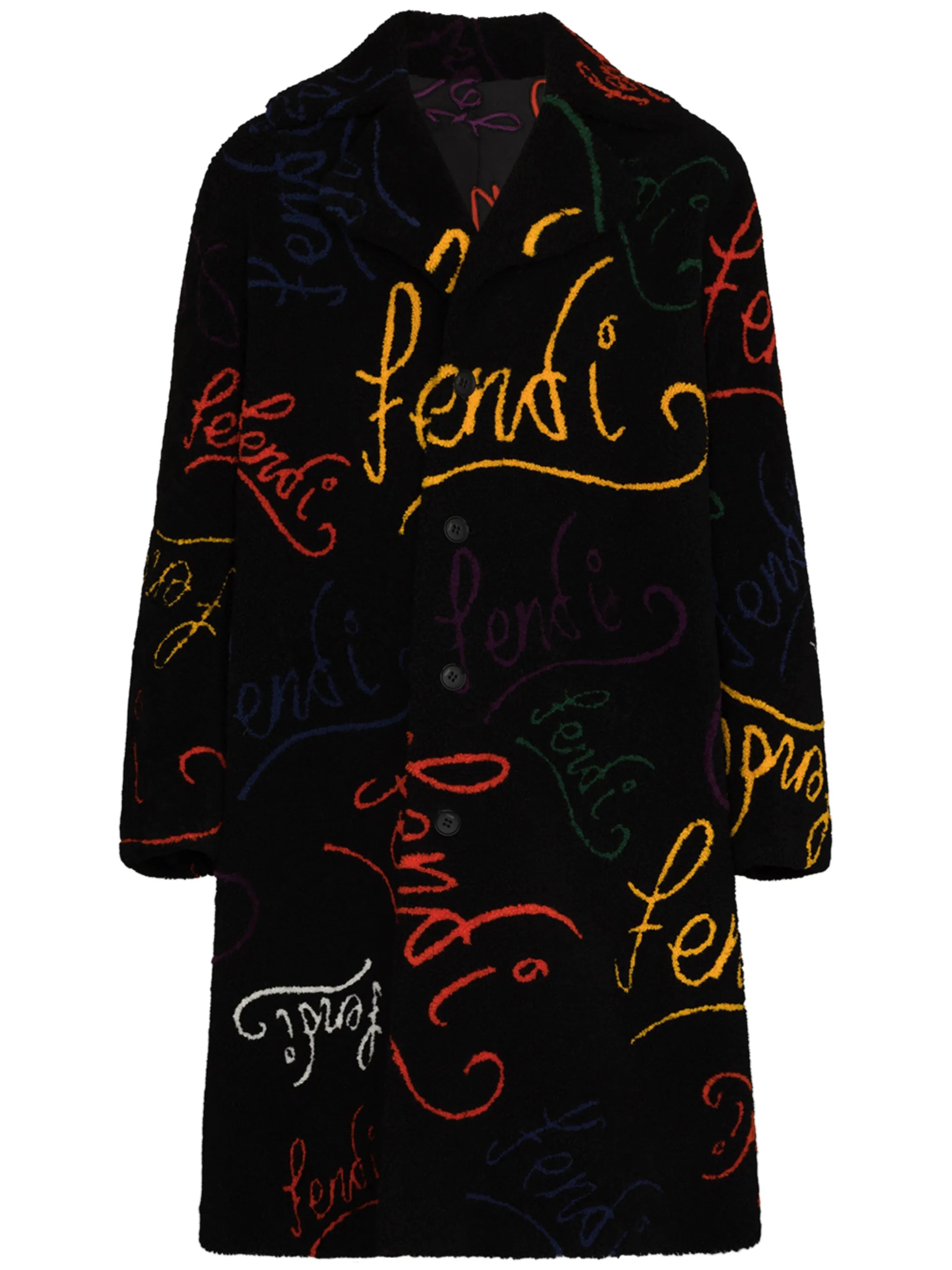 x Noel Fielding logo-lettering coat
