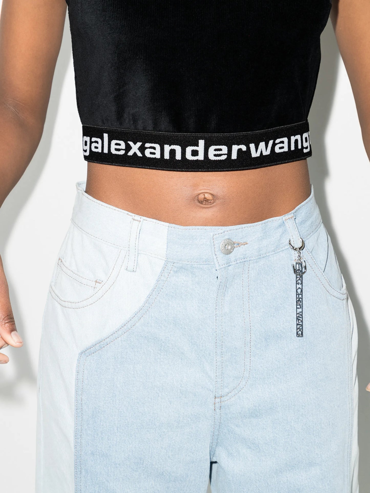 logo-tape crop top