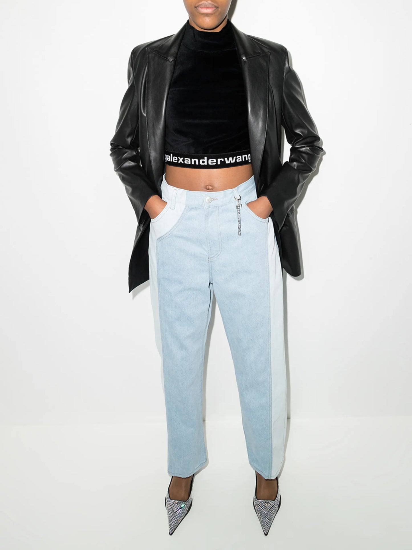 logo-tape crop top