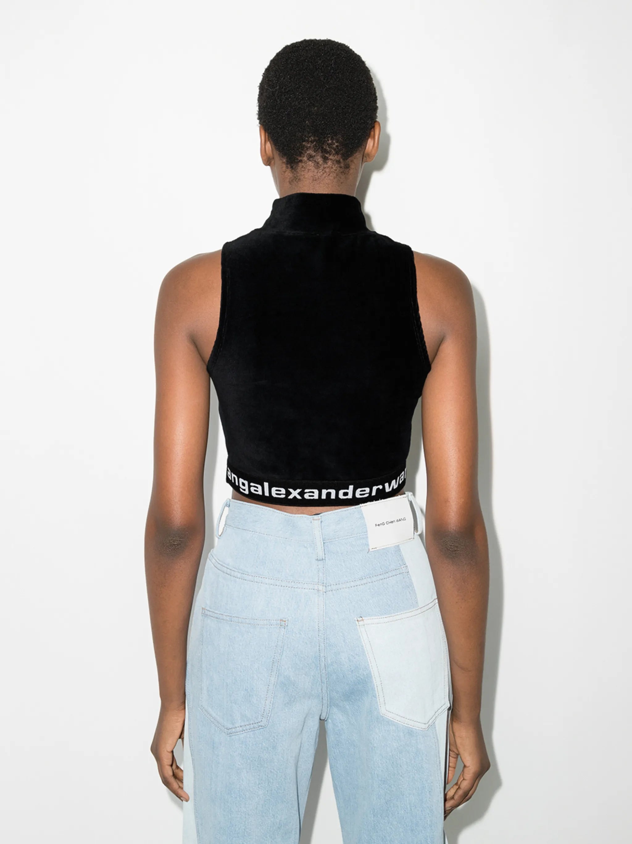 logo-tape crop top