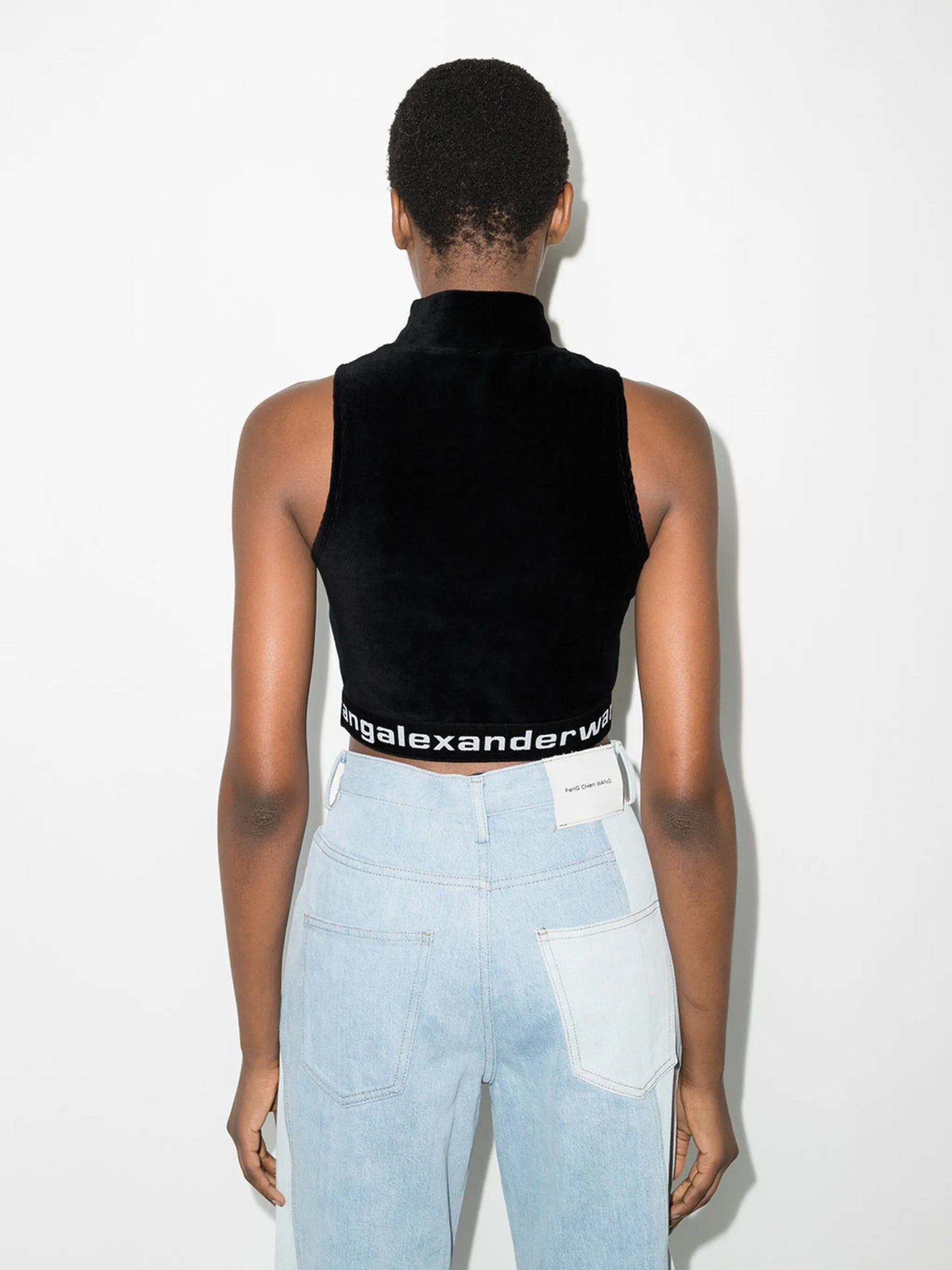 logo-tape crop top
