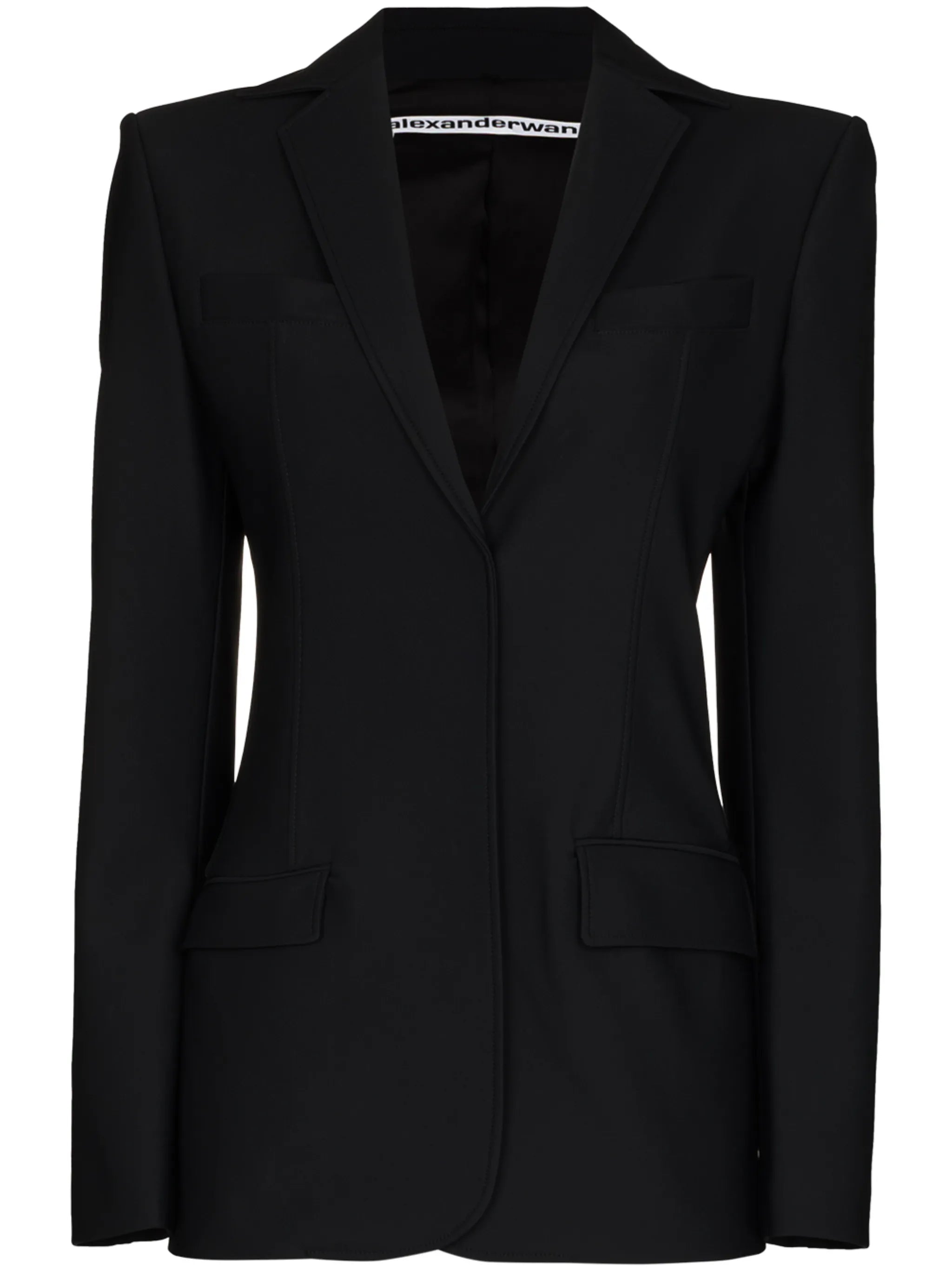 pipe-trim tailored blazer