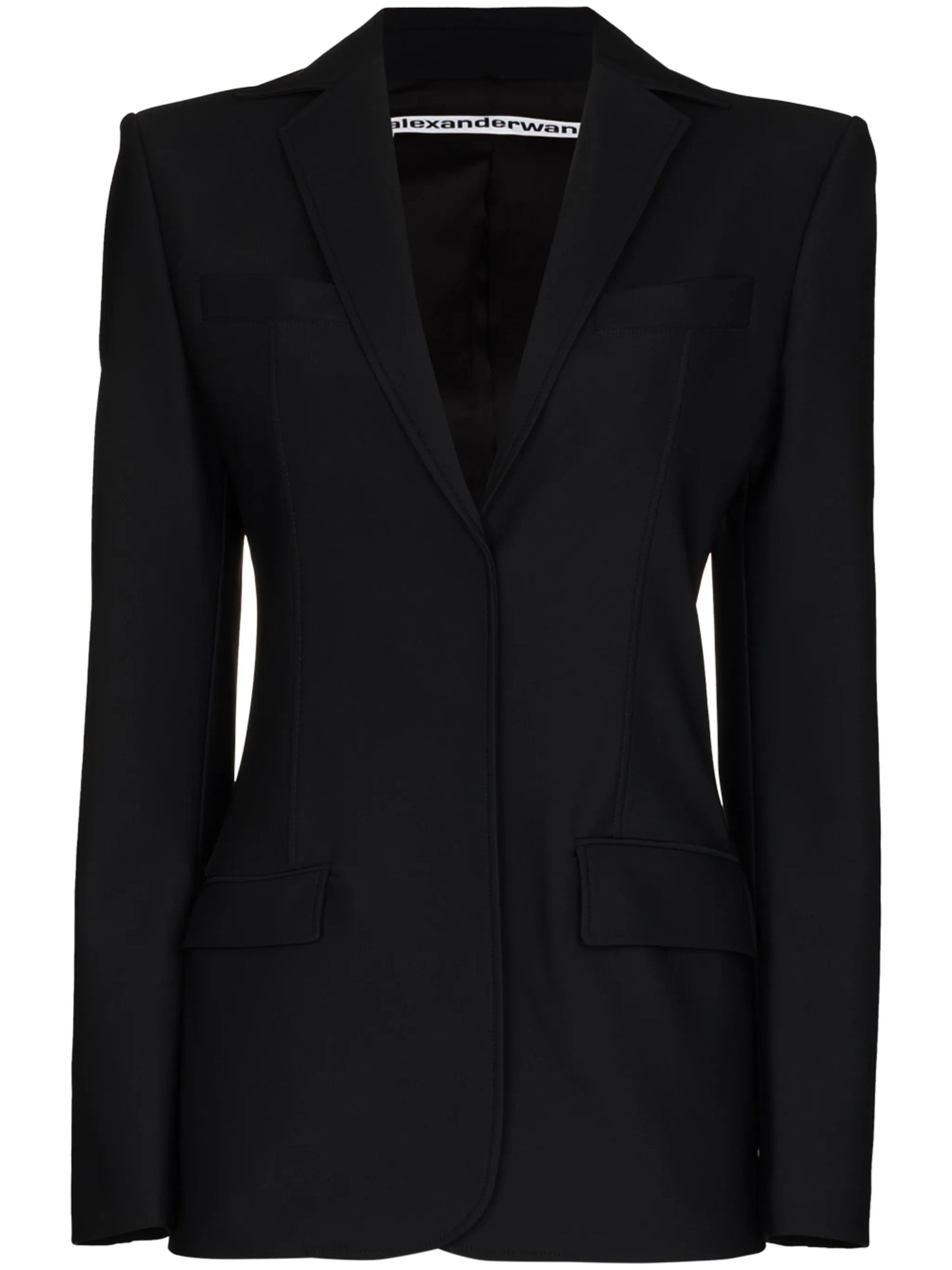 pipe-trim tailored blazer