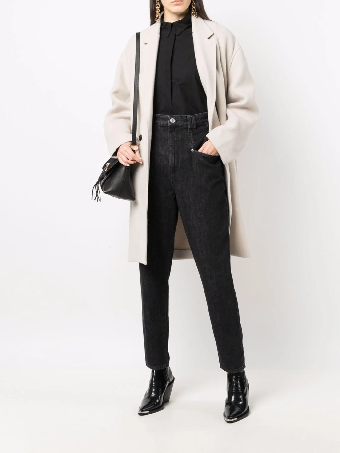 notched-lapels single-breasted coat