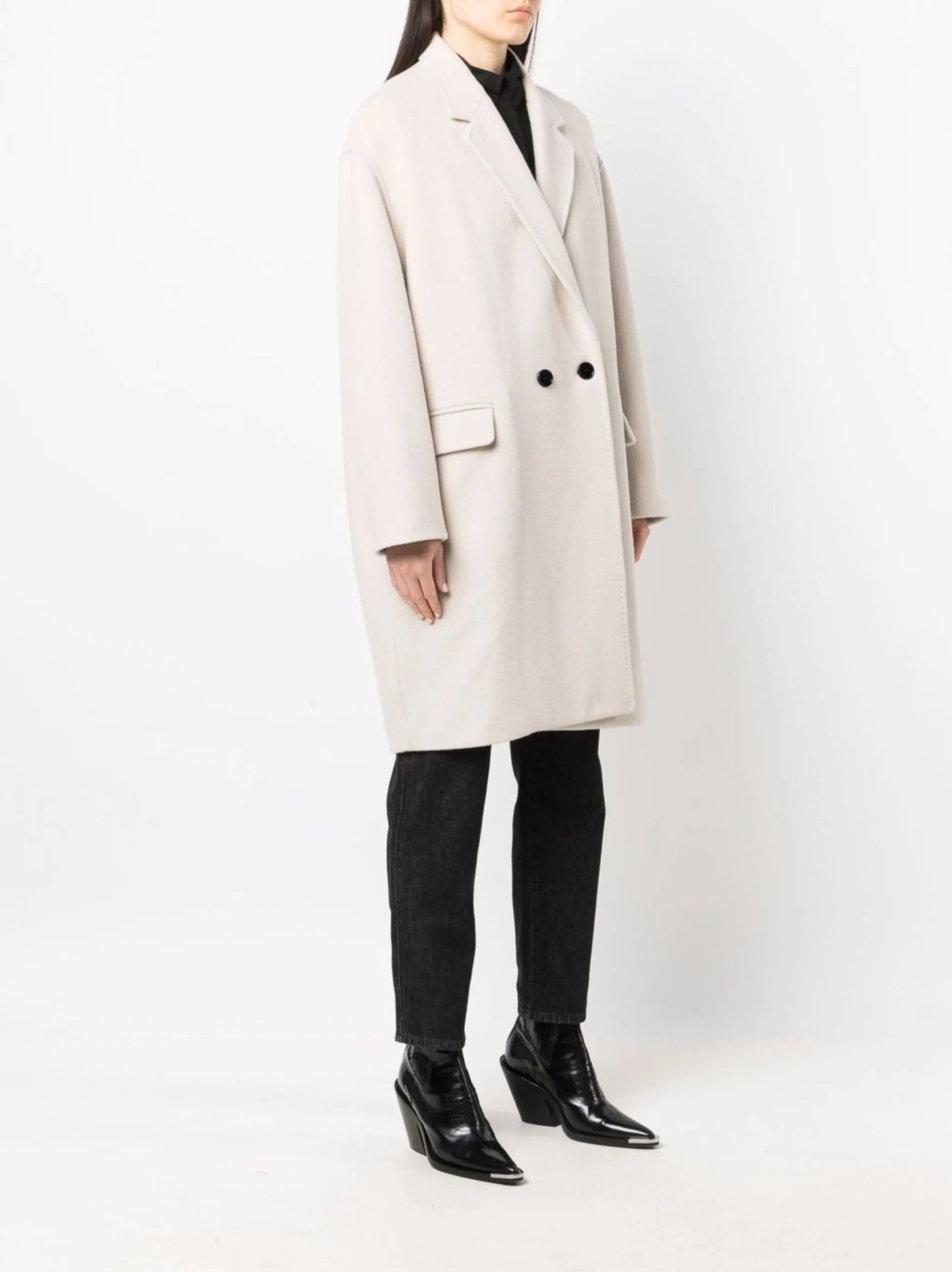 notched-lapels single-breasted coat