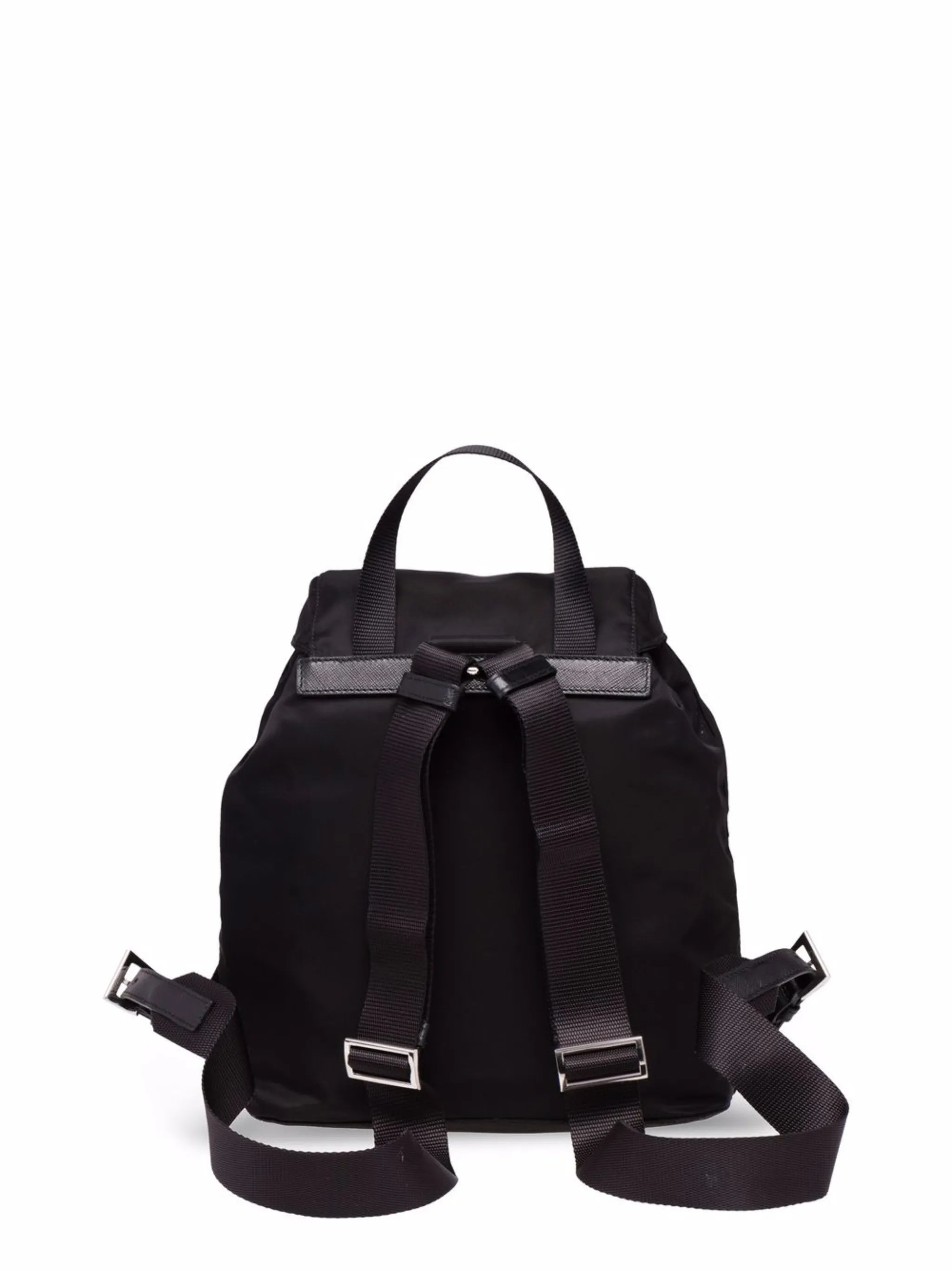 Saffiano leather-trimmed backpack